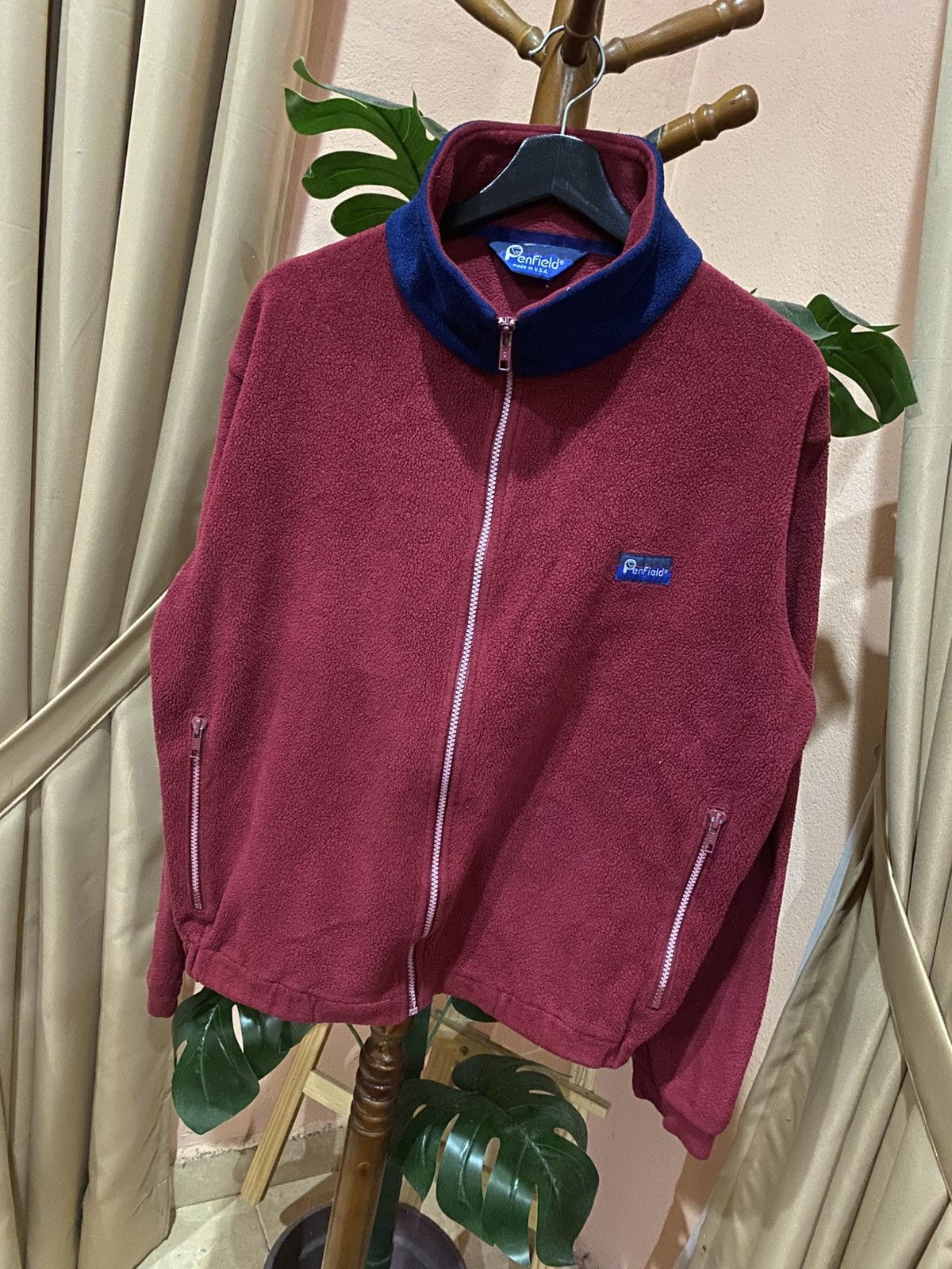 Penfield Vintage Penfield Burgundy Fleece Jacket USA Made Full Zip Size US M / EU 48-50 / 2 - 2 Thumbnail