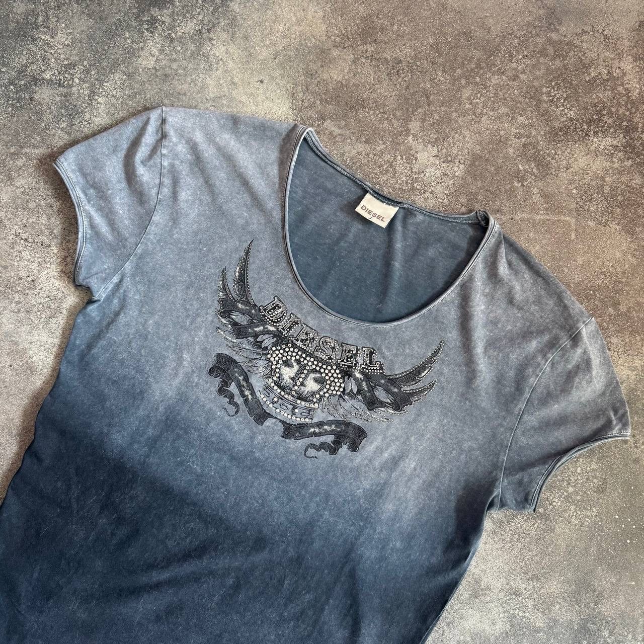 Diesel × Vintage Diesel Vintage Big Logo Gothic T-Shirt Size XL / US 12-14 / IT 48-50 - 3 Thumbnail