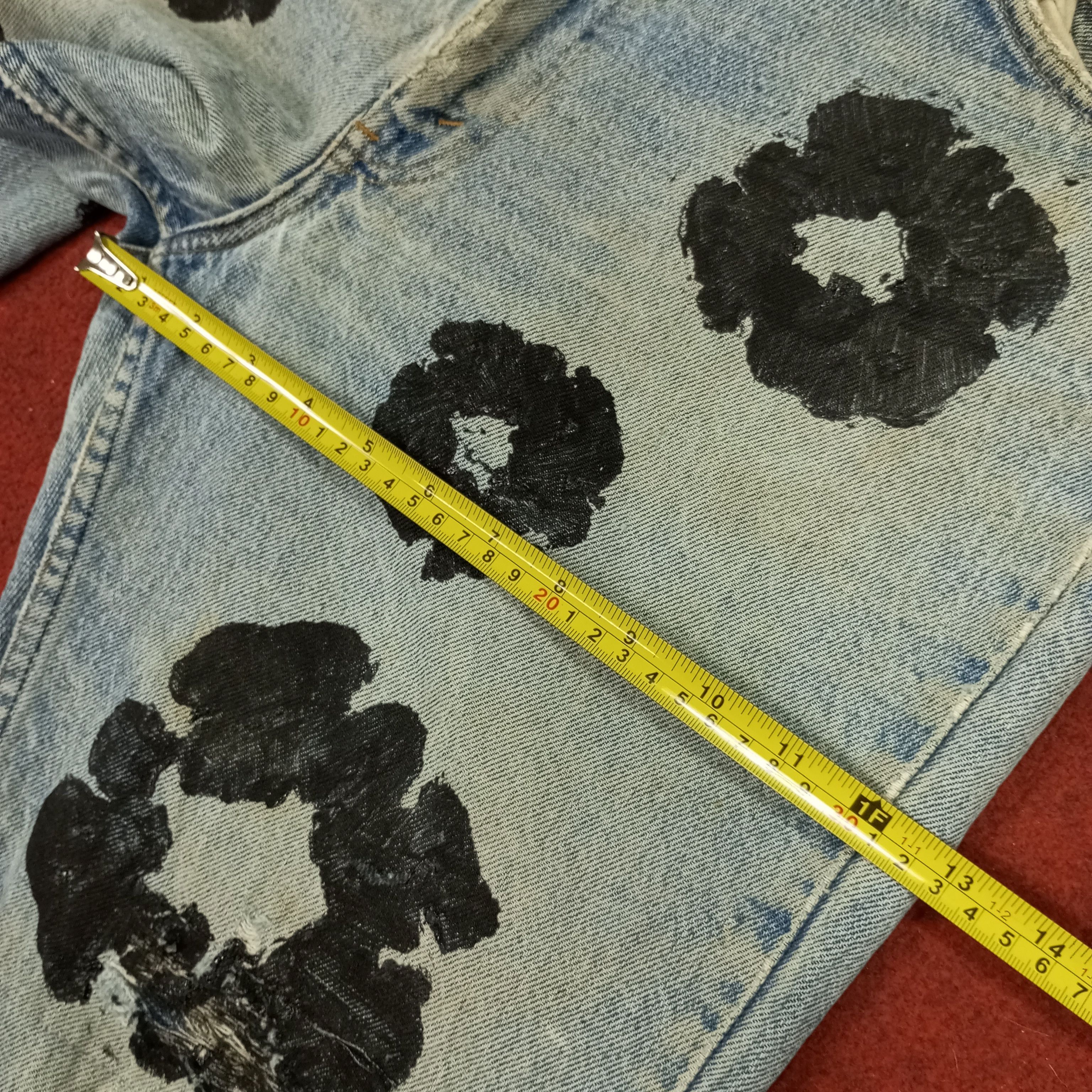 Levi's Levis Fashion Style Custom Flowers Design Jeans Size US 33 - 9 Thumbnail