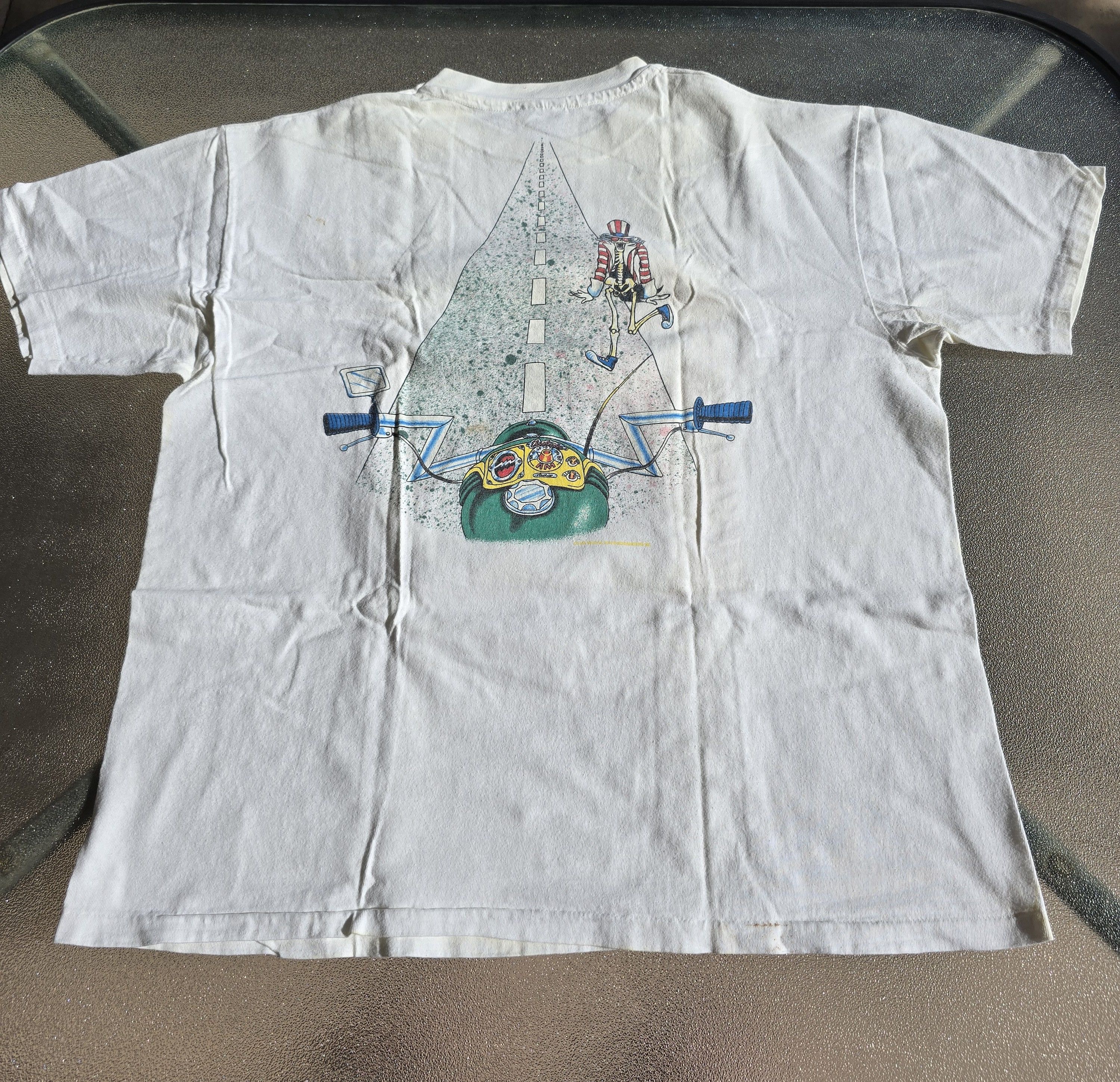 Grateful Dead Grateful Dead Uncle Sam Motorcycle White T Shirt Size US XL / EU 56 / 4 - 2 Thumbnail
