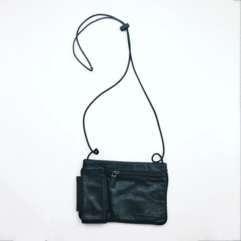 Miu Miu 1999 Miu Miu Leather Cross Body Bag in Black Size ONE SIZE - 5 Thumbnail
