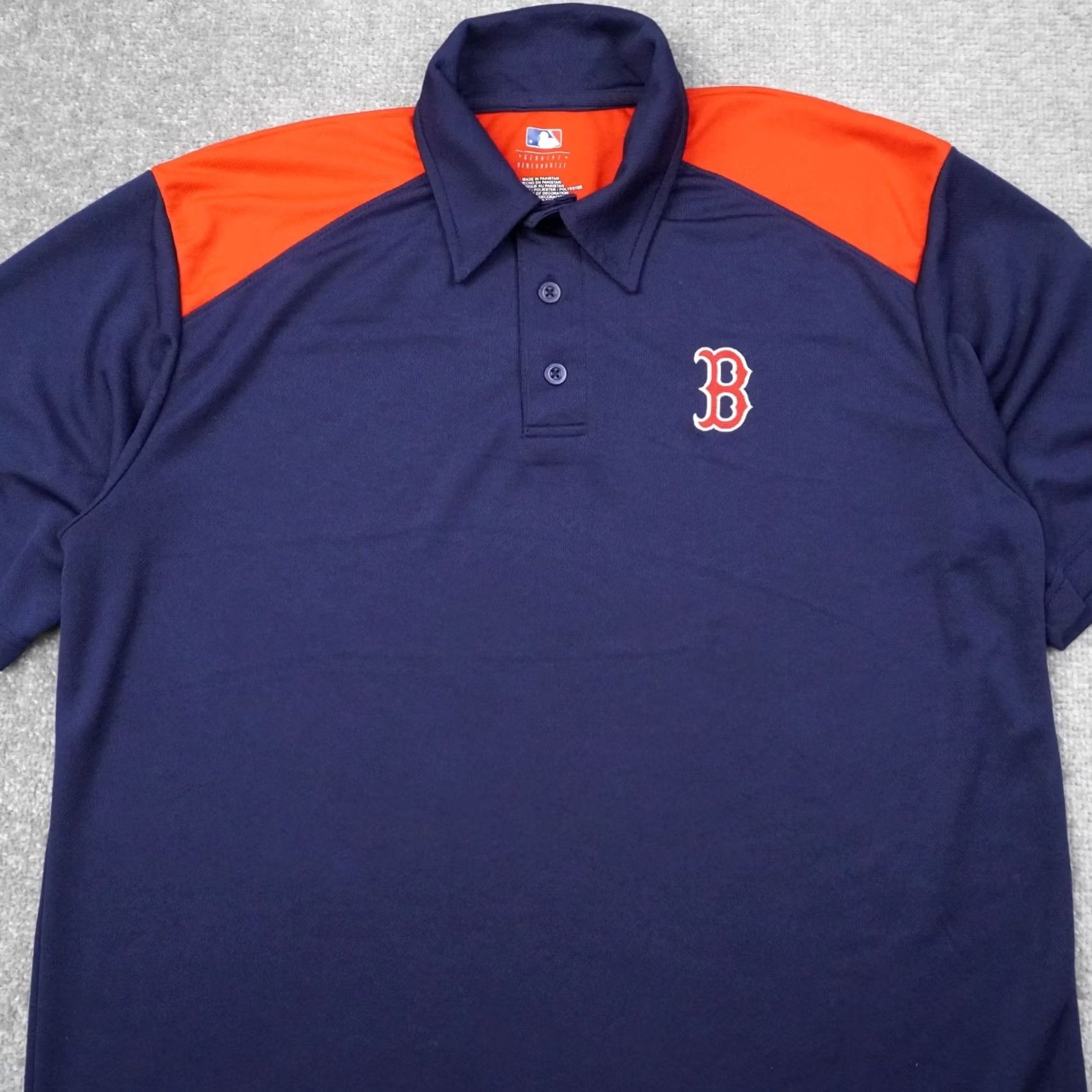 MLB MLB Boston Red Sox Moisture Wicking Mens Large Blue Short Sleeve Collared Shirt Size US L / EU 52-54 / 3 - 6 Thumbnail