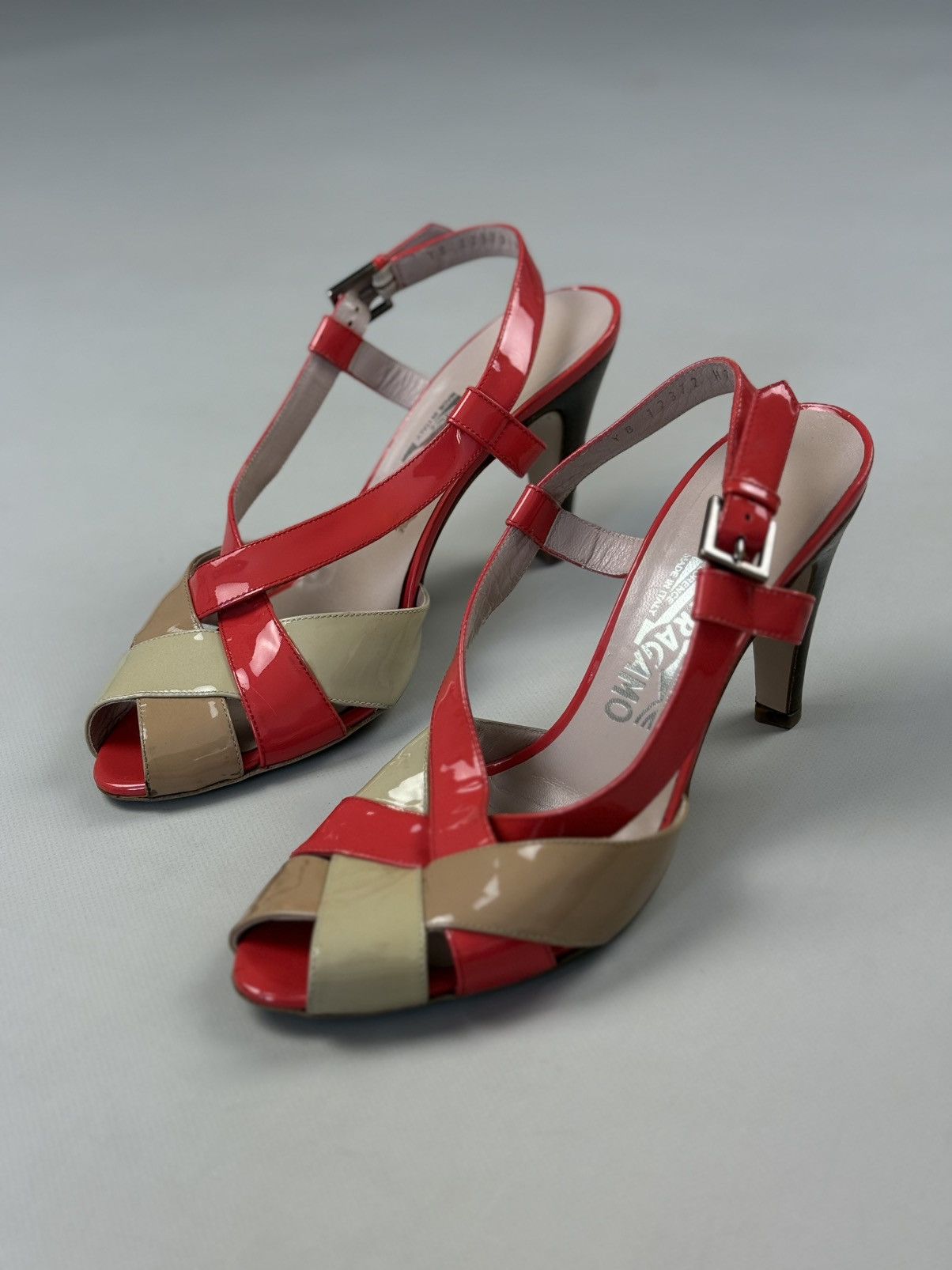 Salvatore Ferragamo Salvatore Ferragamo Ladies Leather Strappy Heels Shoes Size US 7.5 / IT 37.5 - 6 Thumbnail