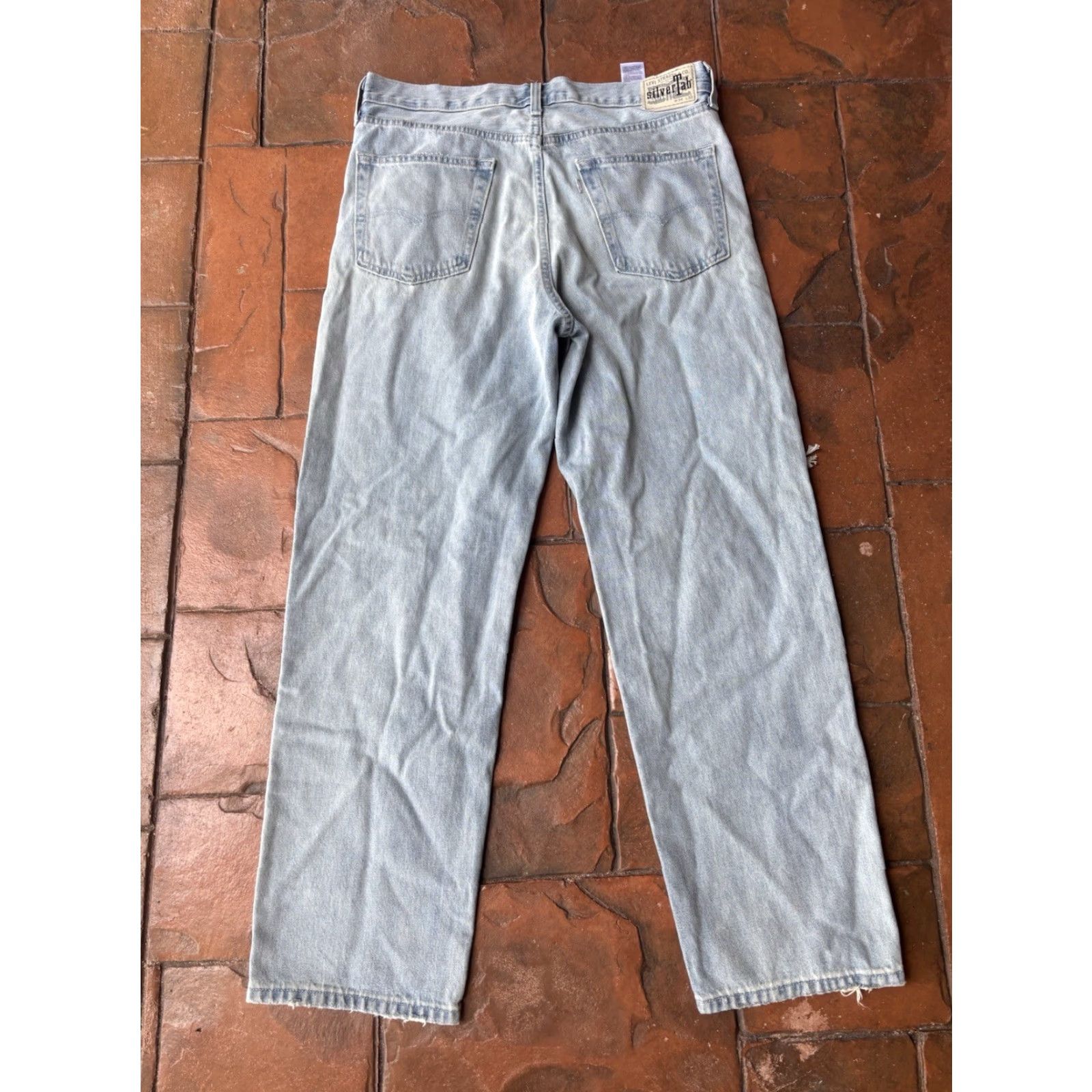 Levi's VINTAGE Levi's Silvertab 34 Jeans 34/32 Blue 90s Grunge Hip Hop Baggy Loose Fit Distressed Denim 5-Pocket Mens Size US 34 / EU 50 - 4 Thumbnail