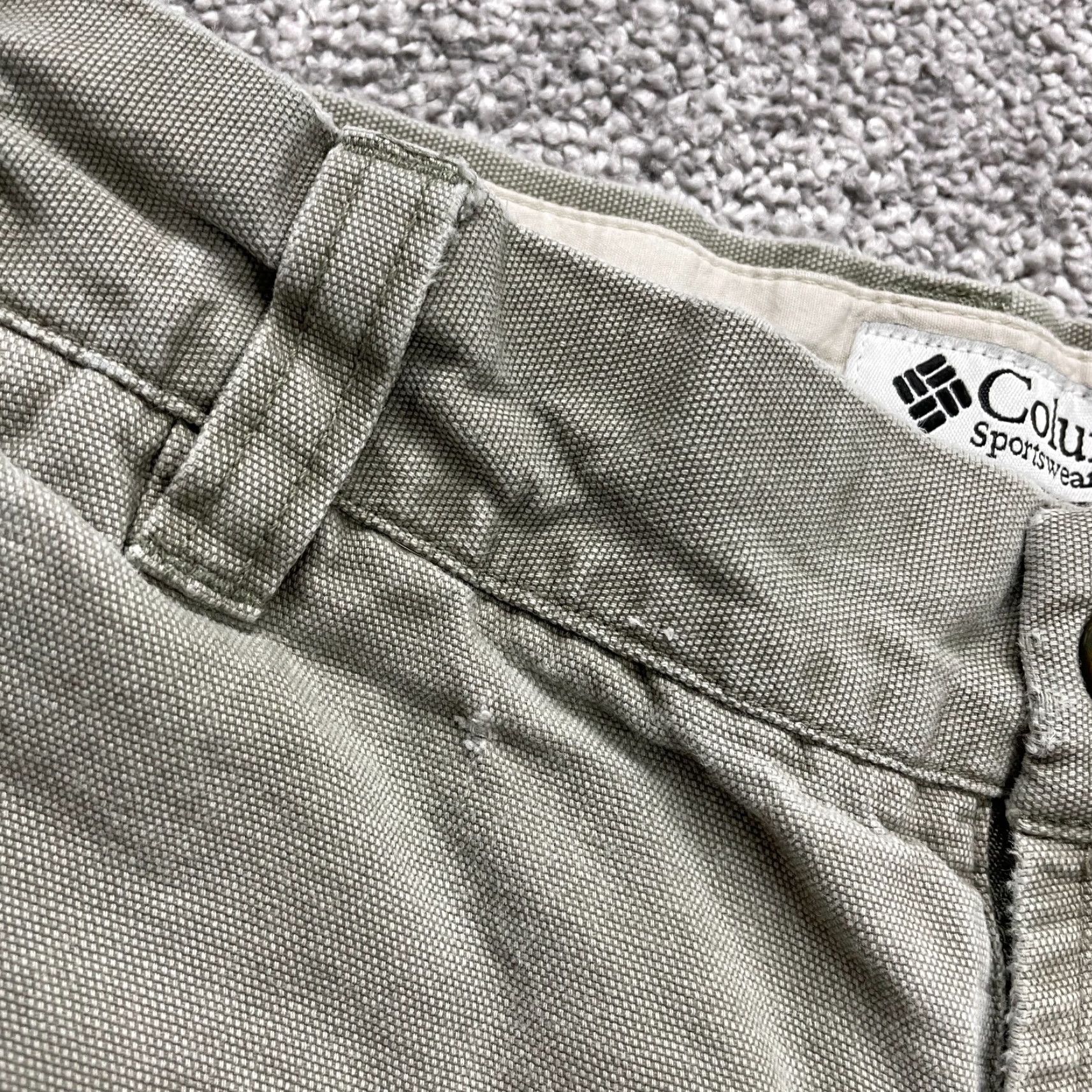 Vintage Columbia Chino Pants Mens 32 Green Straight Leg Snap Casual Cotton 32x31 Size US 32 / EU 48 - 6 Thumbnail