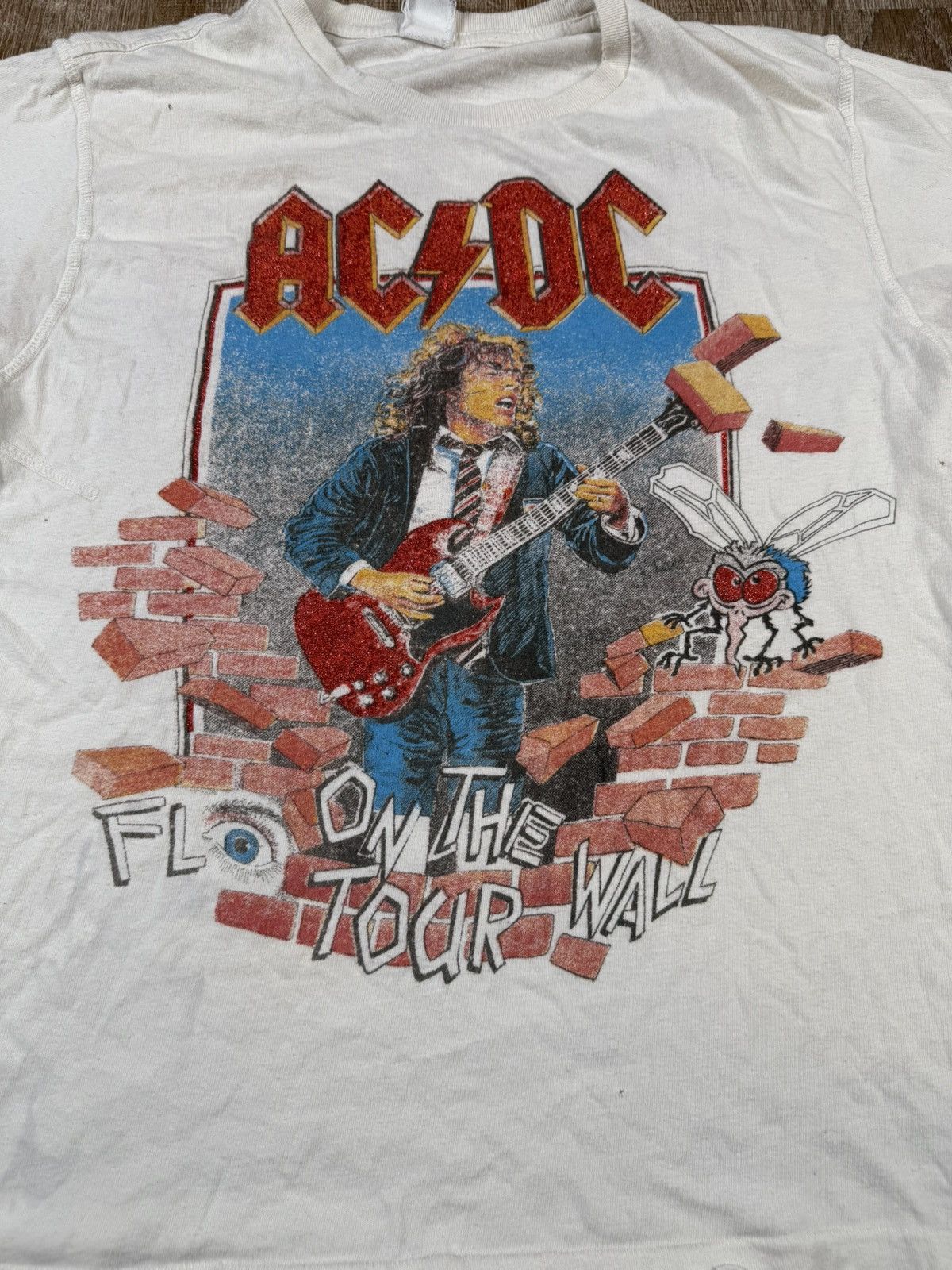 Band Tees × MadeWorn × Vintage Madeworn AC/DC Fly On the Wall Tour Shirt Size US S / EU 44-46 / 1 - 2 Thumbnail