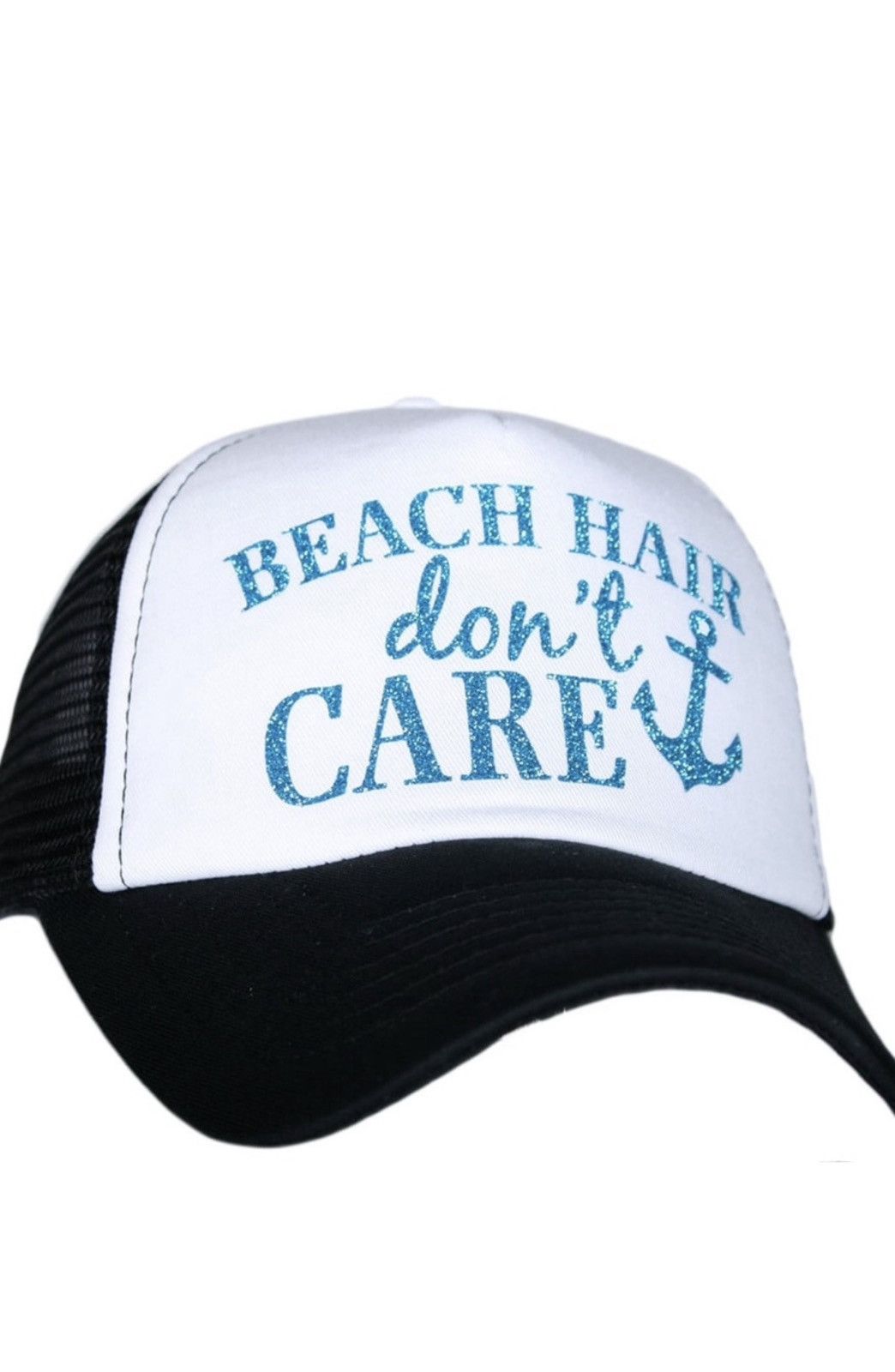 The Unbranded Brand New Aqua “Beach Hair” Trucker Hat Ball Cap Adjustable Size ONE SIZE - 1 Preview