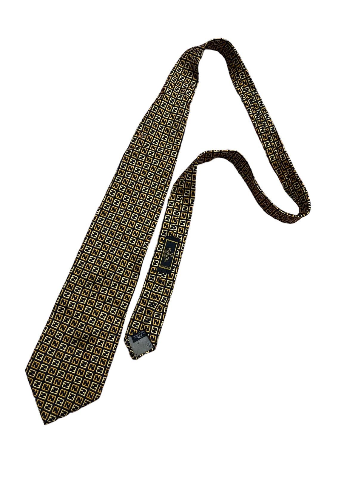 Vintage Fendi Cravatte Monogram Logo Tie 90s