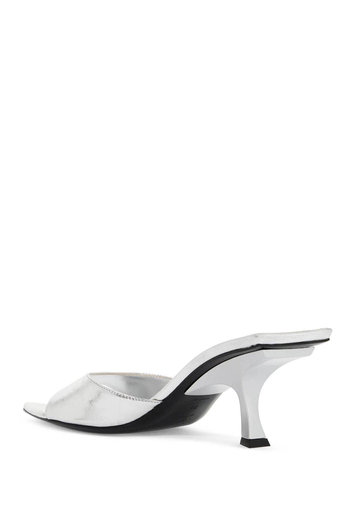 The Attico o1s22i1n1024 Leather Bes Mules in Silver Size US 7 / IT 37 - 3 Thumbnail
