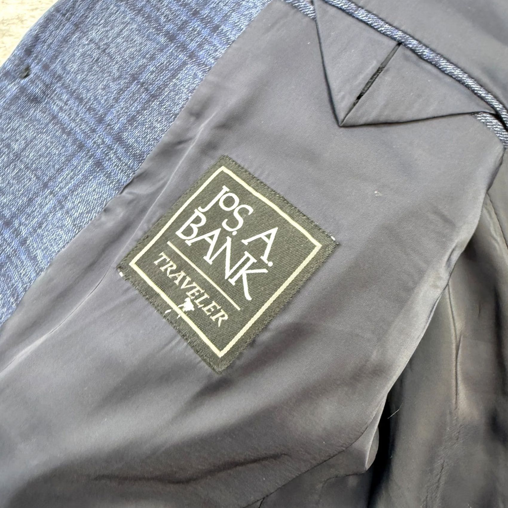 Jos. A. Bank Jos. A. Bank Blazer Jacket Mens 46R Blue Plaid Wool Single-Breasted Notch Lapel 2-Button Vented Regular Suit Coat Size 46R - 6 Thumbnail