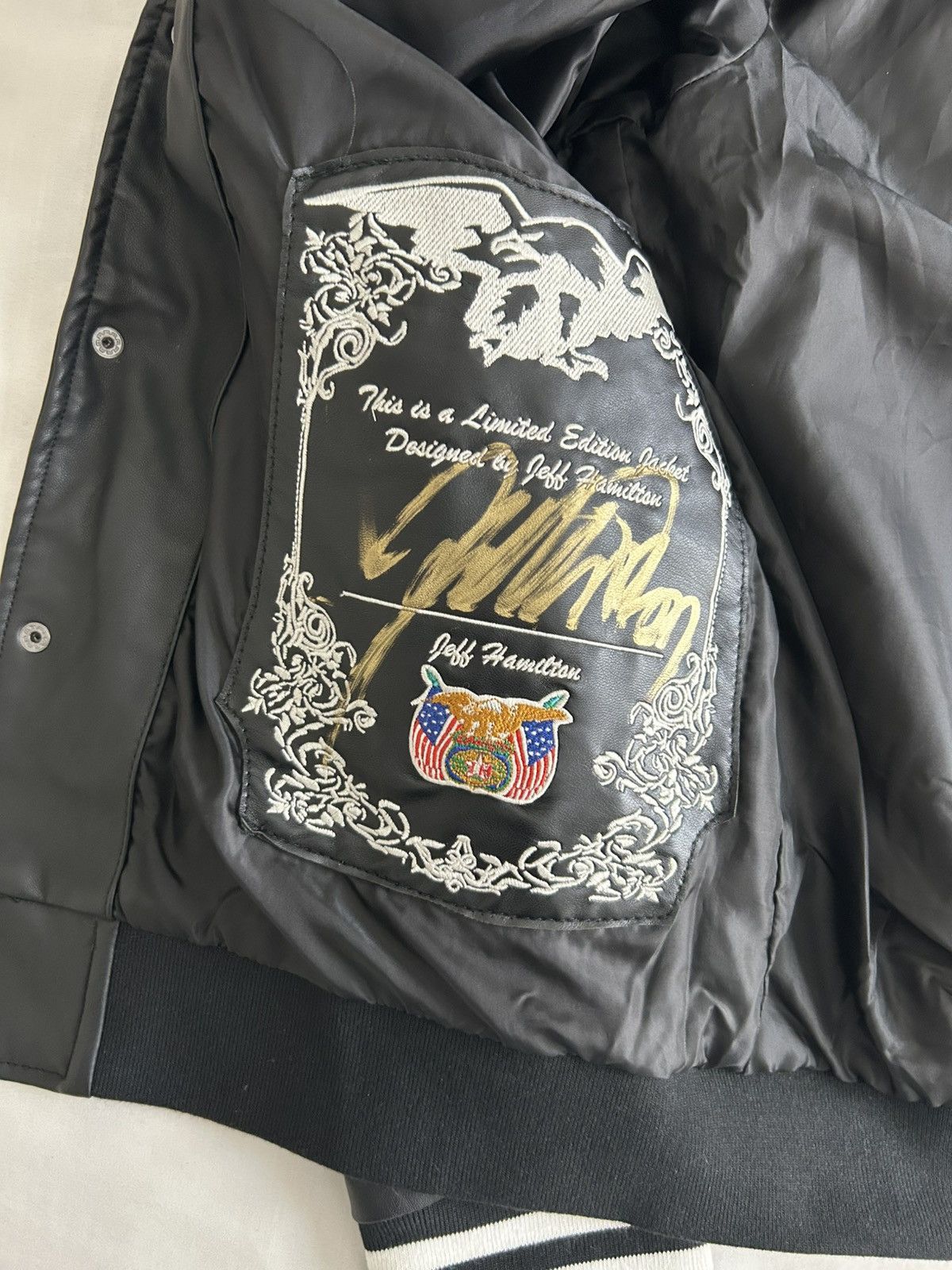 Jeff Hamilton Jeff Hamilton Racing Jacket Bomber GH Wings Logo Signed Size US L / EU 52-54 / 3 - 9 Thumbnail