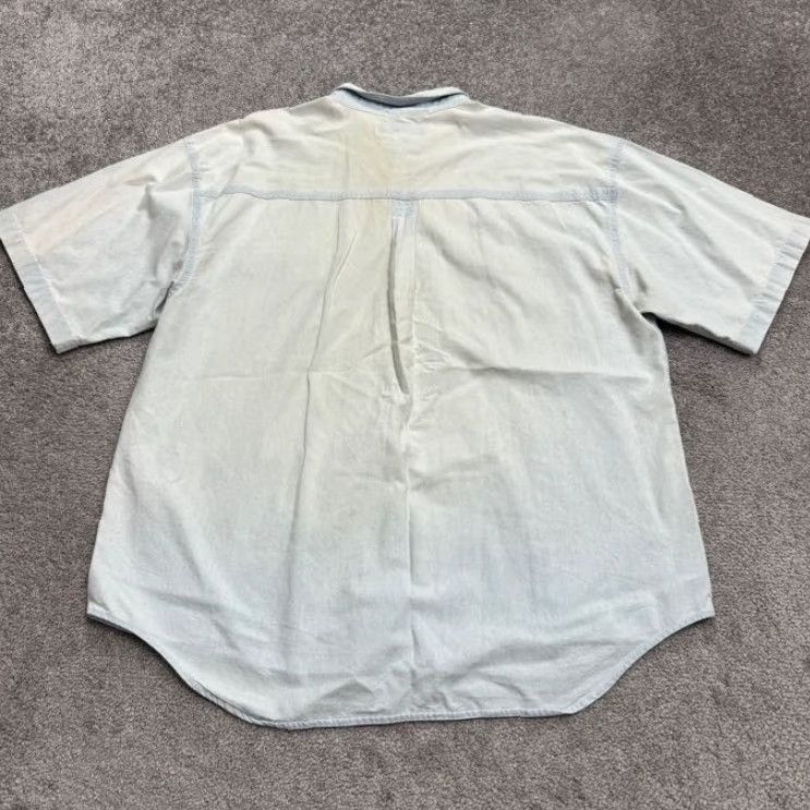 Anchor Blue VINTAGE Anchor Blue 90s Chambray Button-Down Shirt Adult XL Blue Skater Casual Mens Size US XL / EU 56 / 4 - 2 Thumbnail