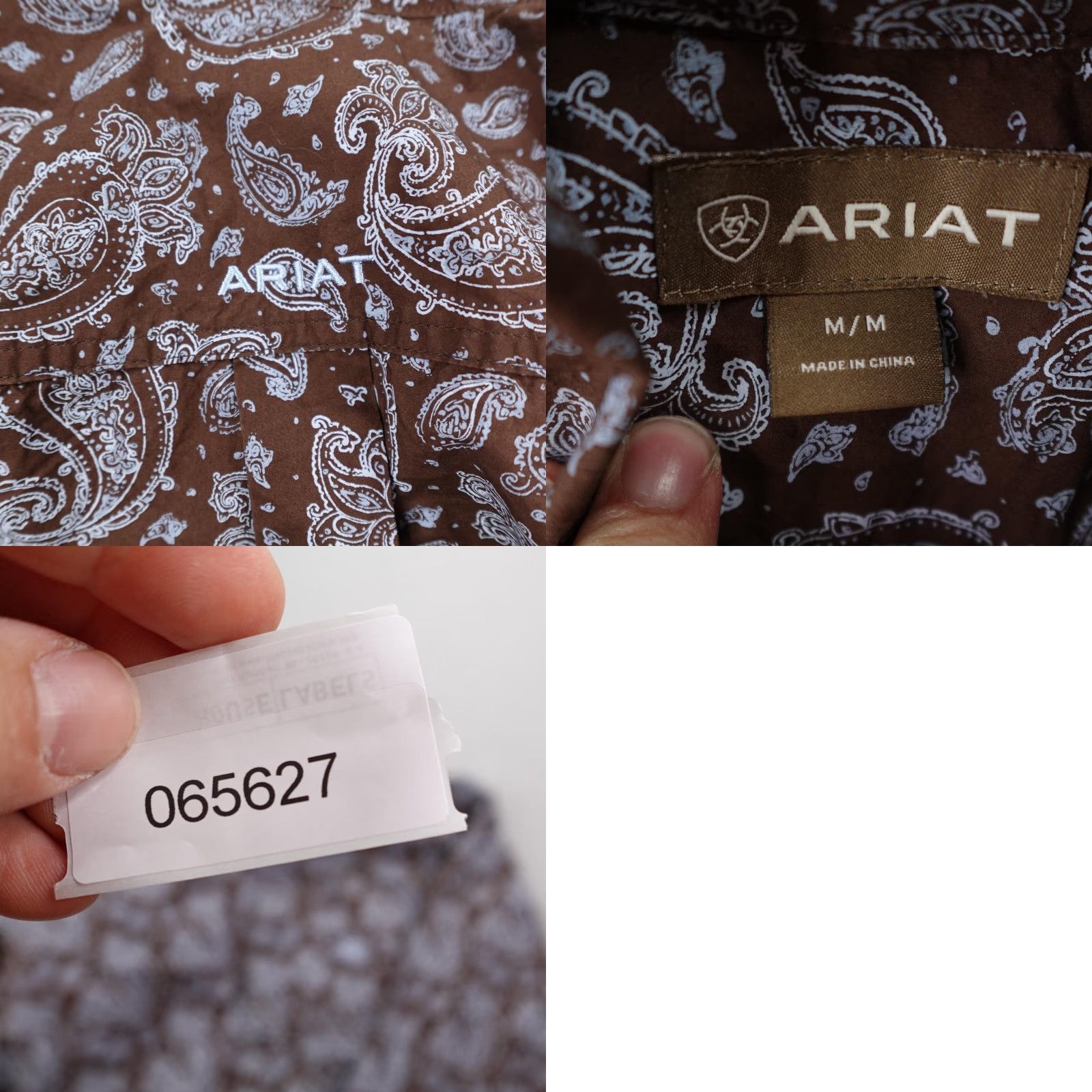 Ariat Ariat Shirt Mens Medium Brown Paisley Western Button-Up Cowboy Rodeo Frontier Size US M / EU 48-50 / 2 - 8 Thumbnail