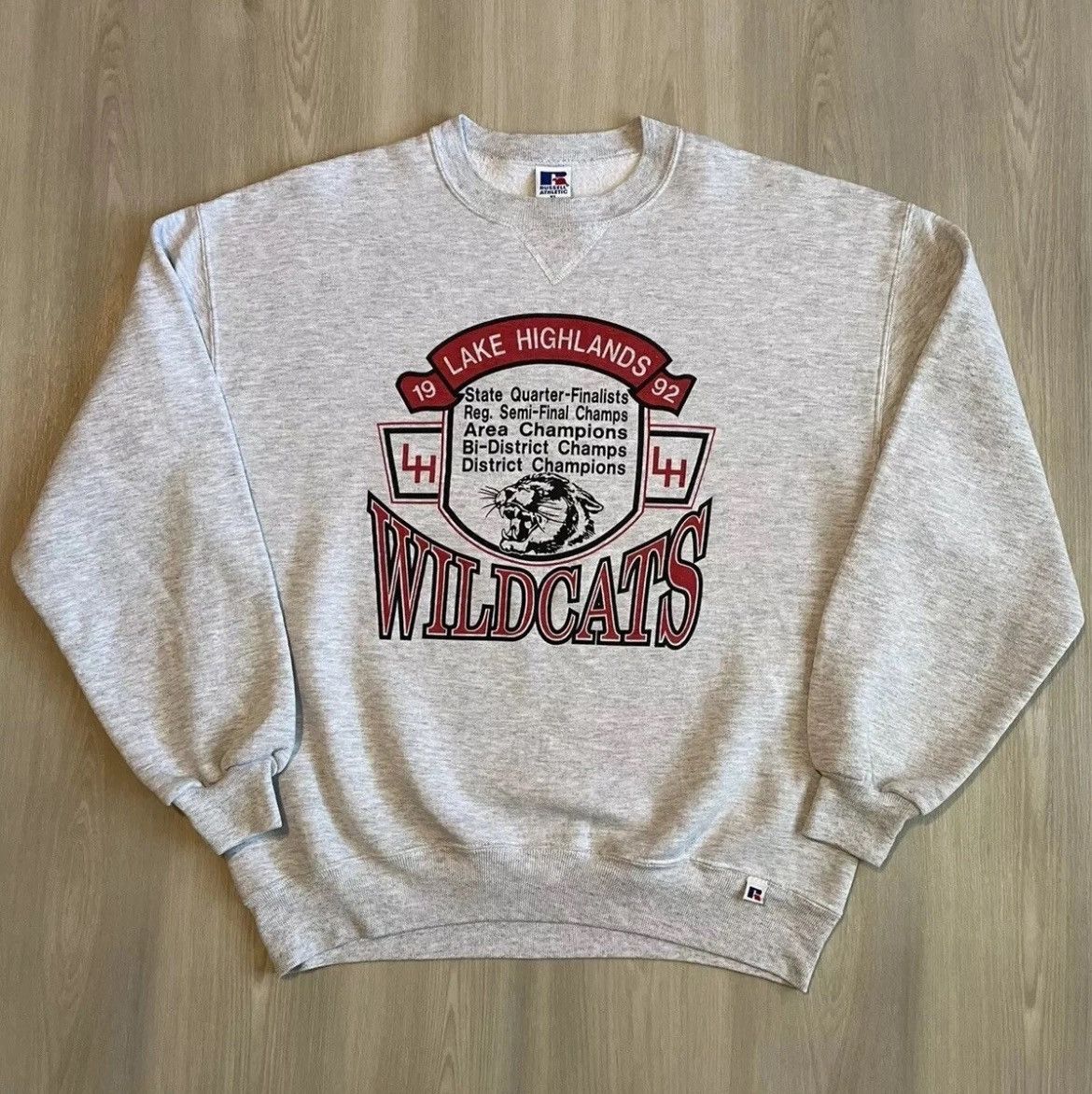 Russell Athletic Vintage 90s Russell Lake Highlands Wildcats USA XL Size US XL / EU 56 / 4 - 1 Thumbnail
