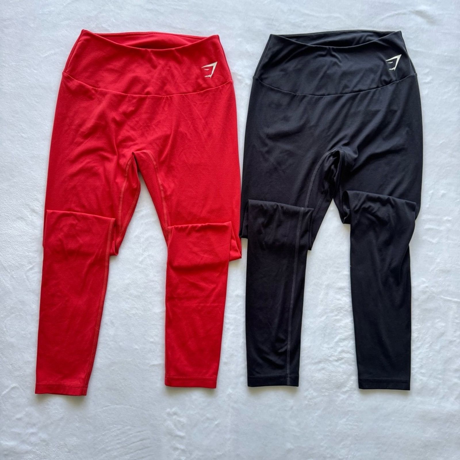 Gymshark Gymshark Leggings 2pcs Red and Black full length, Size S Size 28" / US 6 / IT 42 - 1 Thumbnail