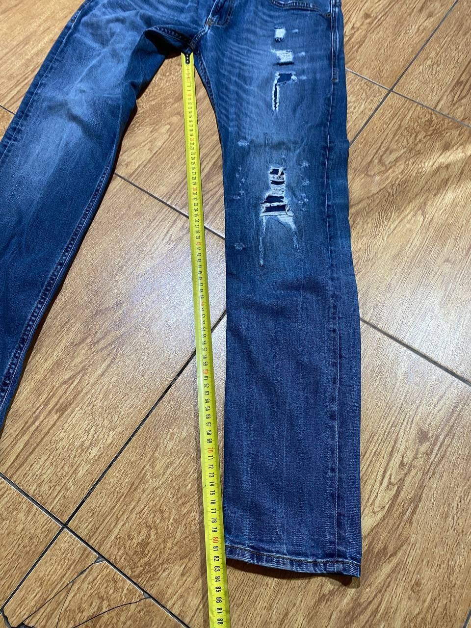 Diesel DIESEL Thommer Jeans Slim Skinny Blue Cotton Stretch Ripped Size US 33 - 13 Thumbnail