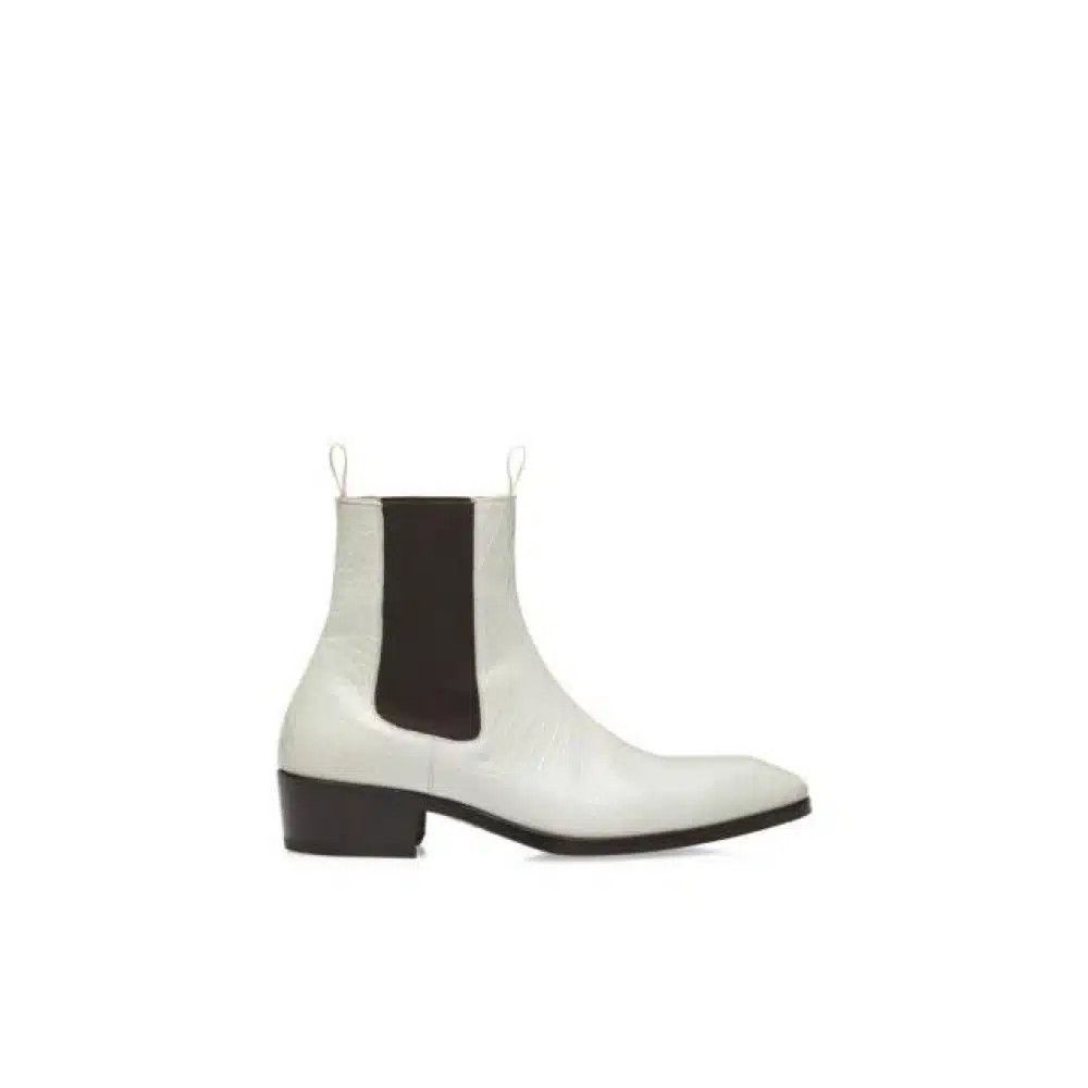 Tom Ford o1loc1c0425 J1490 Printed Croco Bailey Chelsea Boots White Size US 13 / EU 46 - 1 Thumbnail