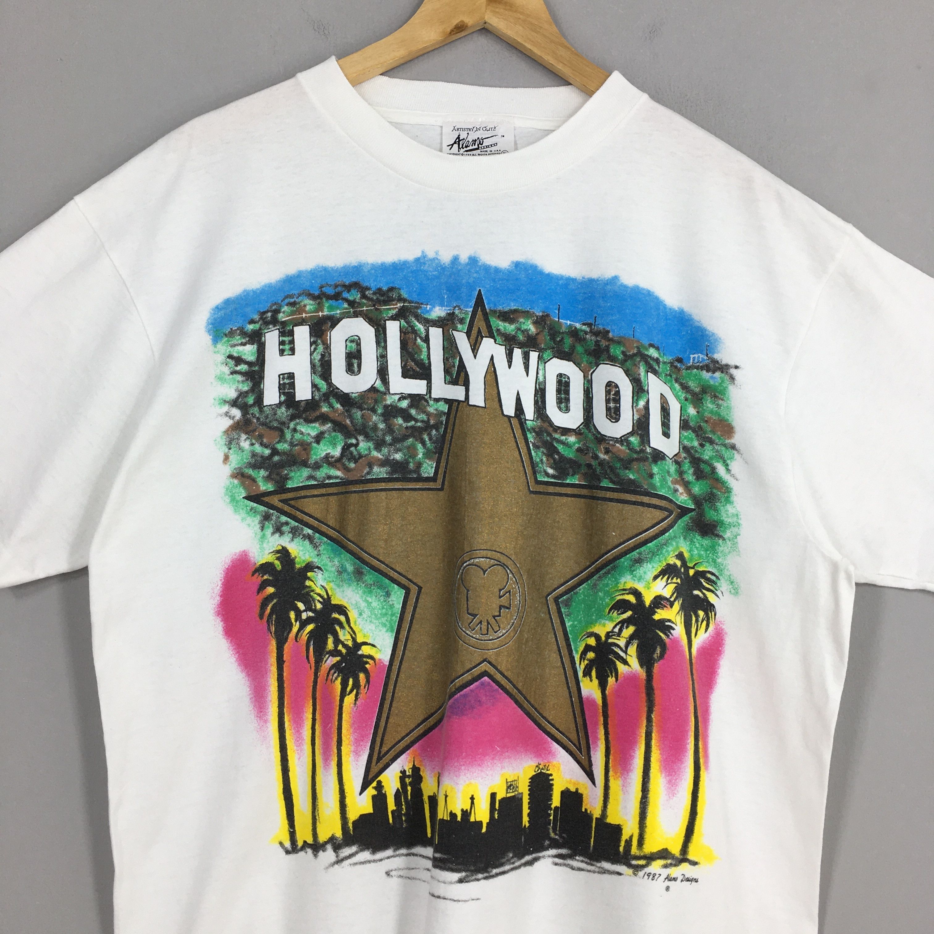 Hall Of Fame Vintage 1980s Hollywood Hall Of Fame White T shirt XL Size US XL / EU 56 / 4 - 2 Thumbnail