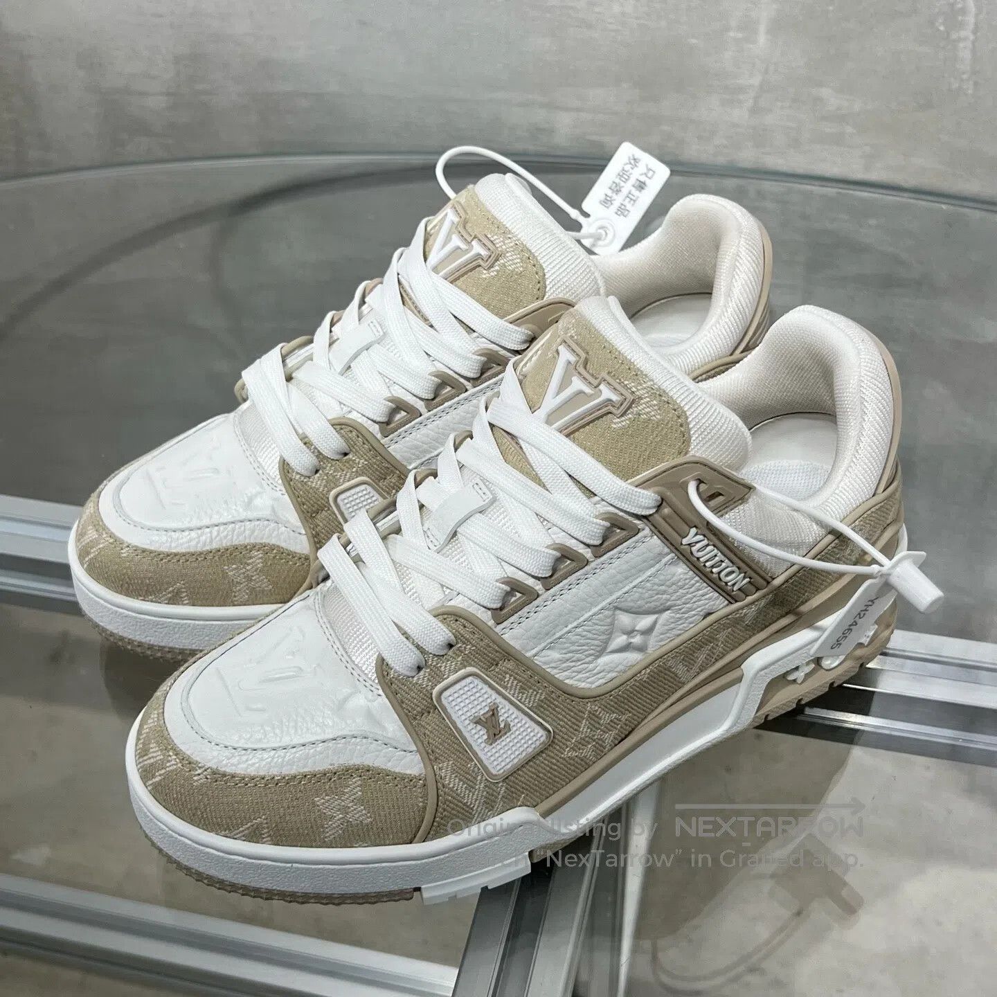 Louis Vuitton Louis Vuitton Trainer New Khaki Jeans shoes Size US 6 / IT 36 - 1 Thumbnail