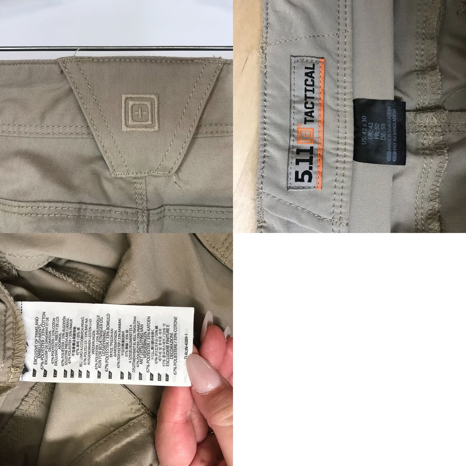 Vintage 5.11 TACTICAL PANTS MEN'S 42 X 30 BEIGE POLYESTER BLEND CARGO Size US 42 / EU 58 - 8 Thumbnail