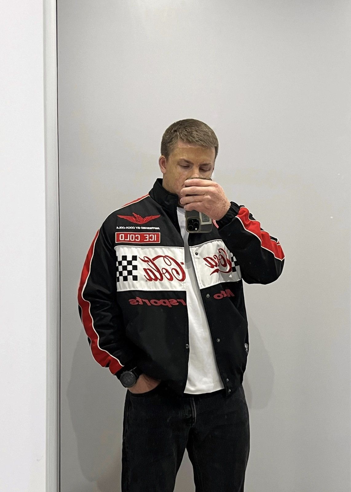 Chase Authentics Vintage Coca Cola NASCAR Racing Bomber Embroidered Jacket Size US L / EU 52-54 / 3 - 2 Thumbnail