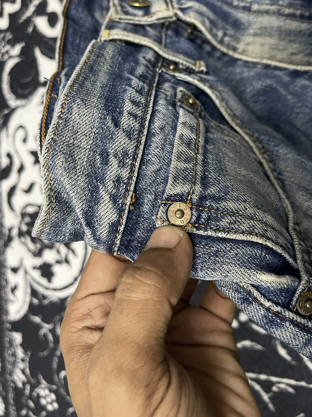 Levi's Vintage Clothing 90s LEVIS 503 J22 DISTRESSED DENIM FADED DESIGN Size US 28 / EU 44 - 8 Thumbnail