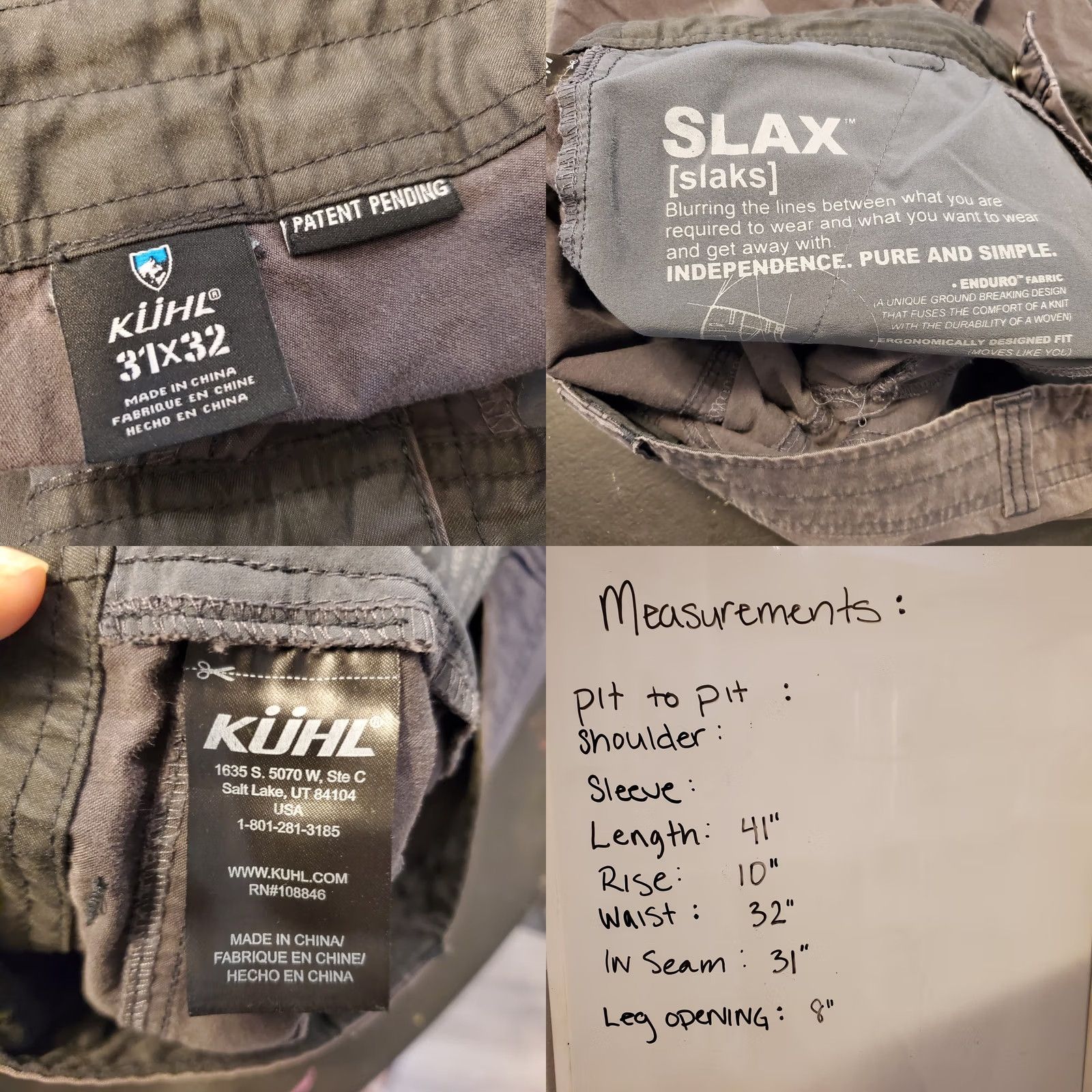 Vintage Kuhl Slax Pants Mens 32x31 Gray Lightweight Hiking Performance Outdoor Stretch Size US 32 / EU 48 - 8 Thumbnail