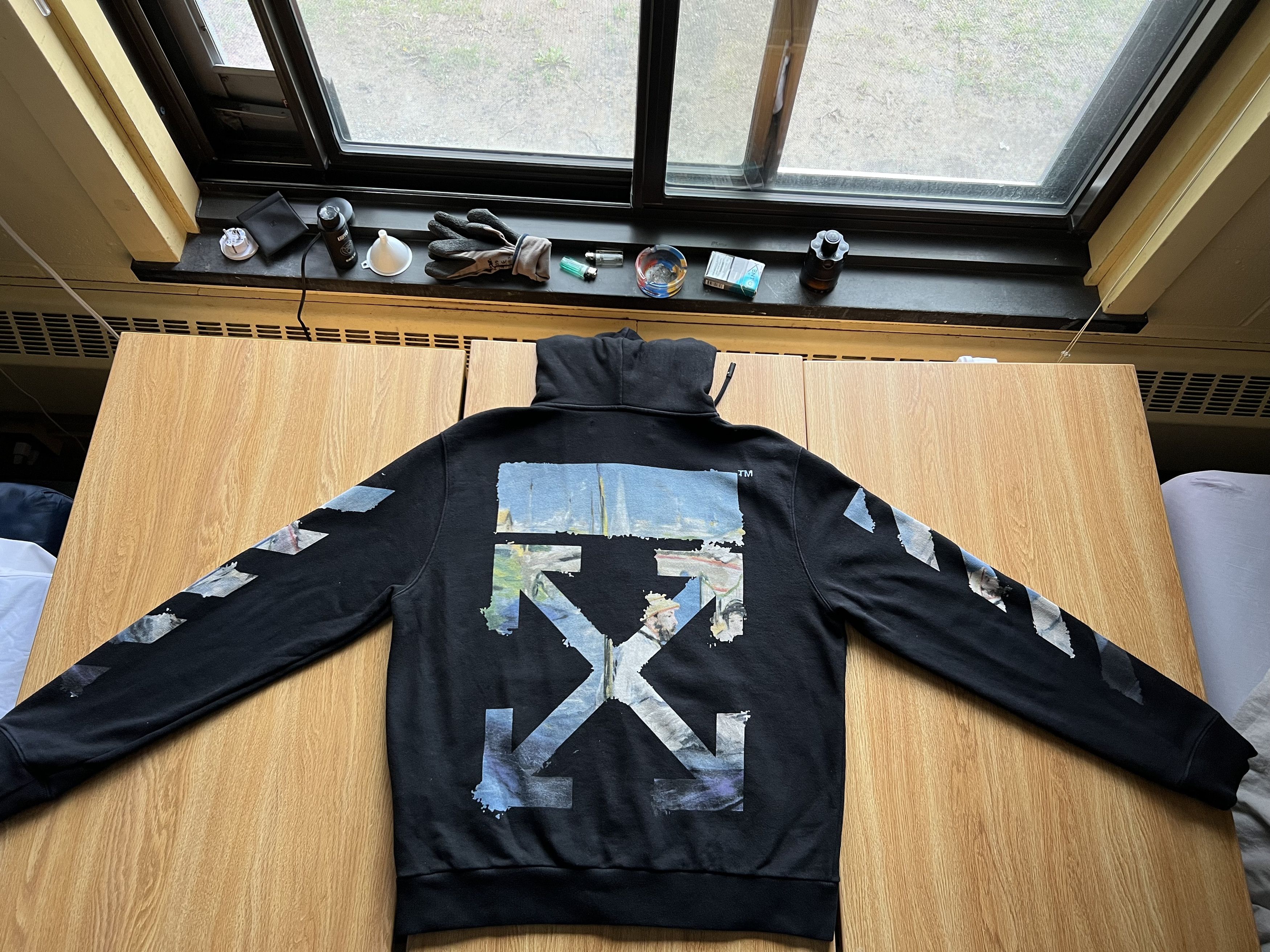 Off-White Off-White Marker Slim Hoodie Black Fuchsia Size L