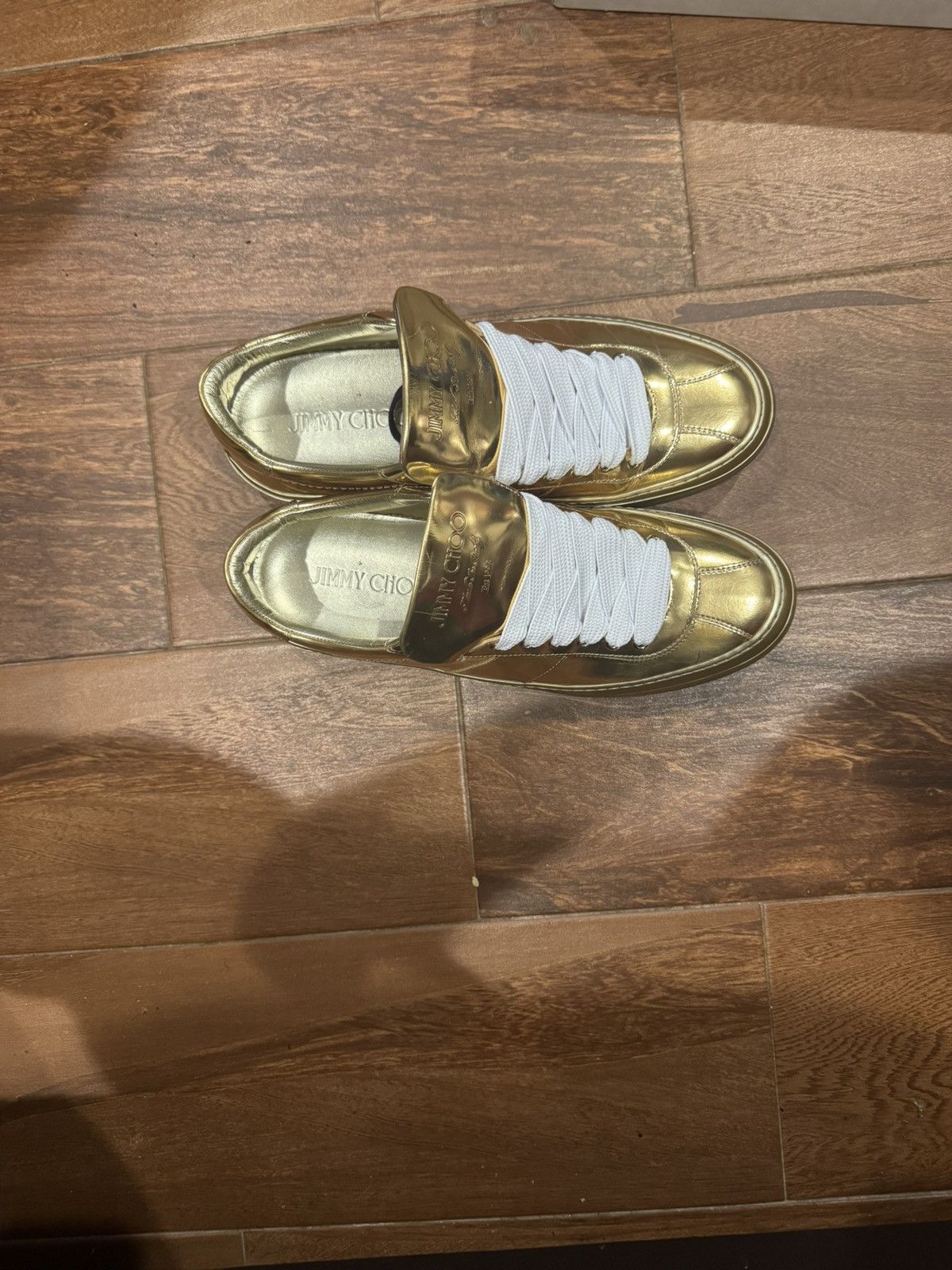 Jimmy Choo Gold Low-Top Jimmy Choo Sneakers Size US 11 / EU 44 - 6 Thumbnail