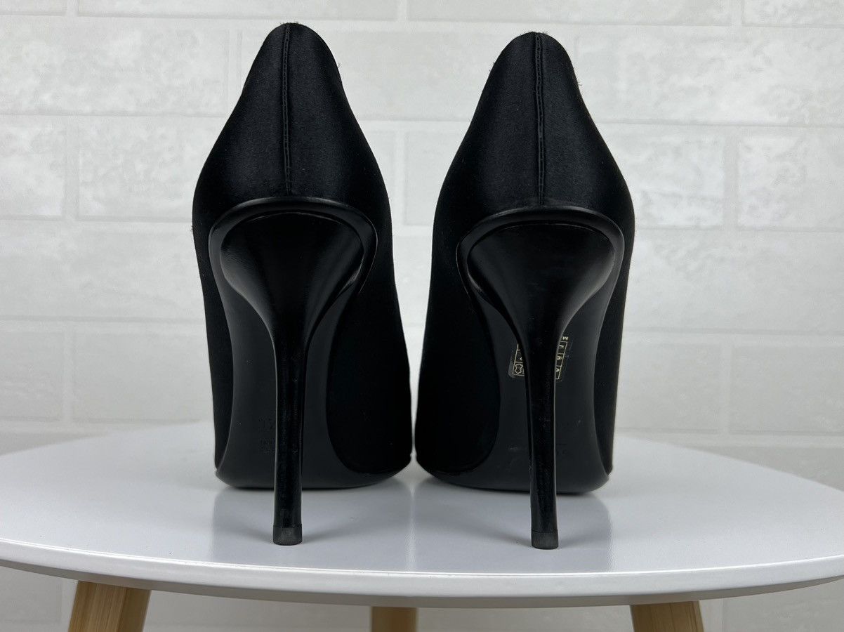 Gucci GUCCI Heels Satin Shoes Rhinestone Crystal Horsebit Peep Toe Size US 8.5 / IT 38.5 - 11 Thumbnail