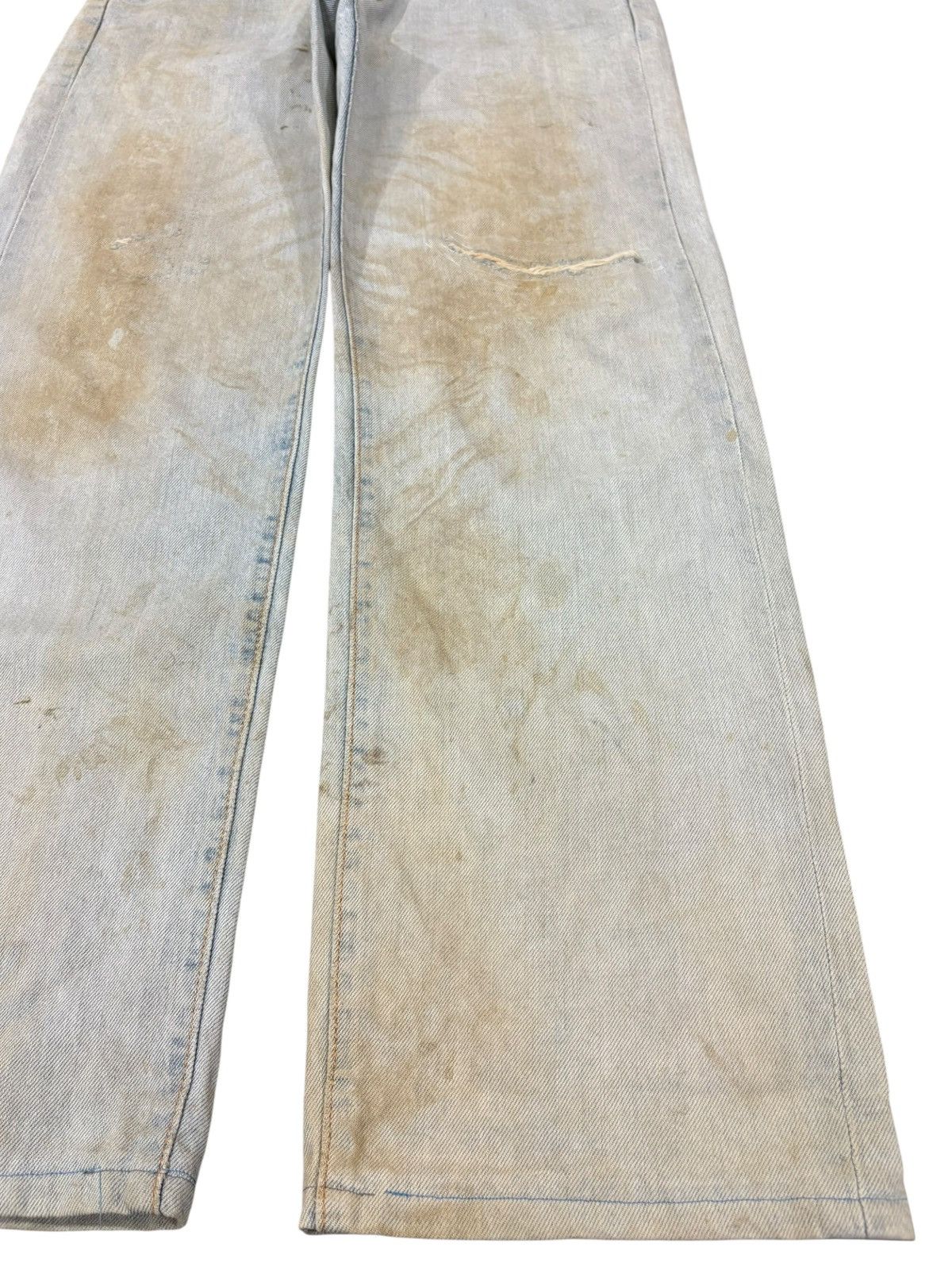 Japanese Brand Vintage Japanese Brand Dirtied Mud Wash Loose Selvedge Jeans Size US 31 - 8 Thumbnail