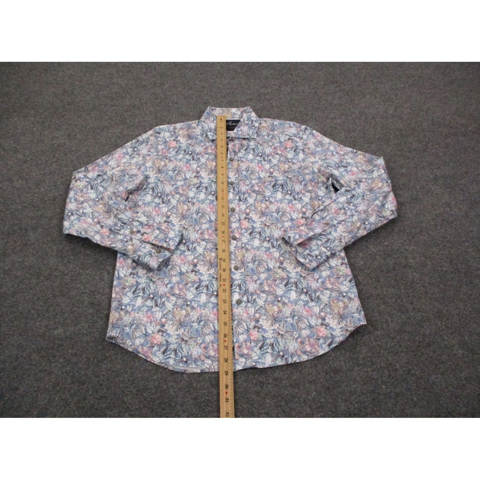 Robert Graham Robert Graham Shirt Mens M Multicolor Floral Button-Up Long Sleeve Collared Casual Knit Cotton Spandex Size US M / EU 48-50 / 2 - 3 Thumbnail
