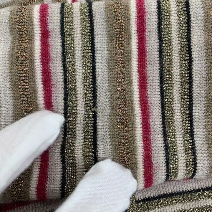 Brunello Cucinelli Brunello Cucinelli Striped Wool V-Neck Cardigan Size US L / EU 52-54 / 3 - 9 Thumbnail