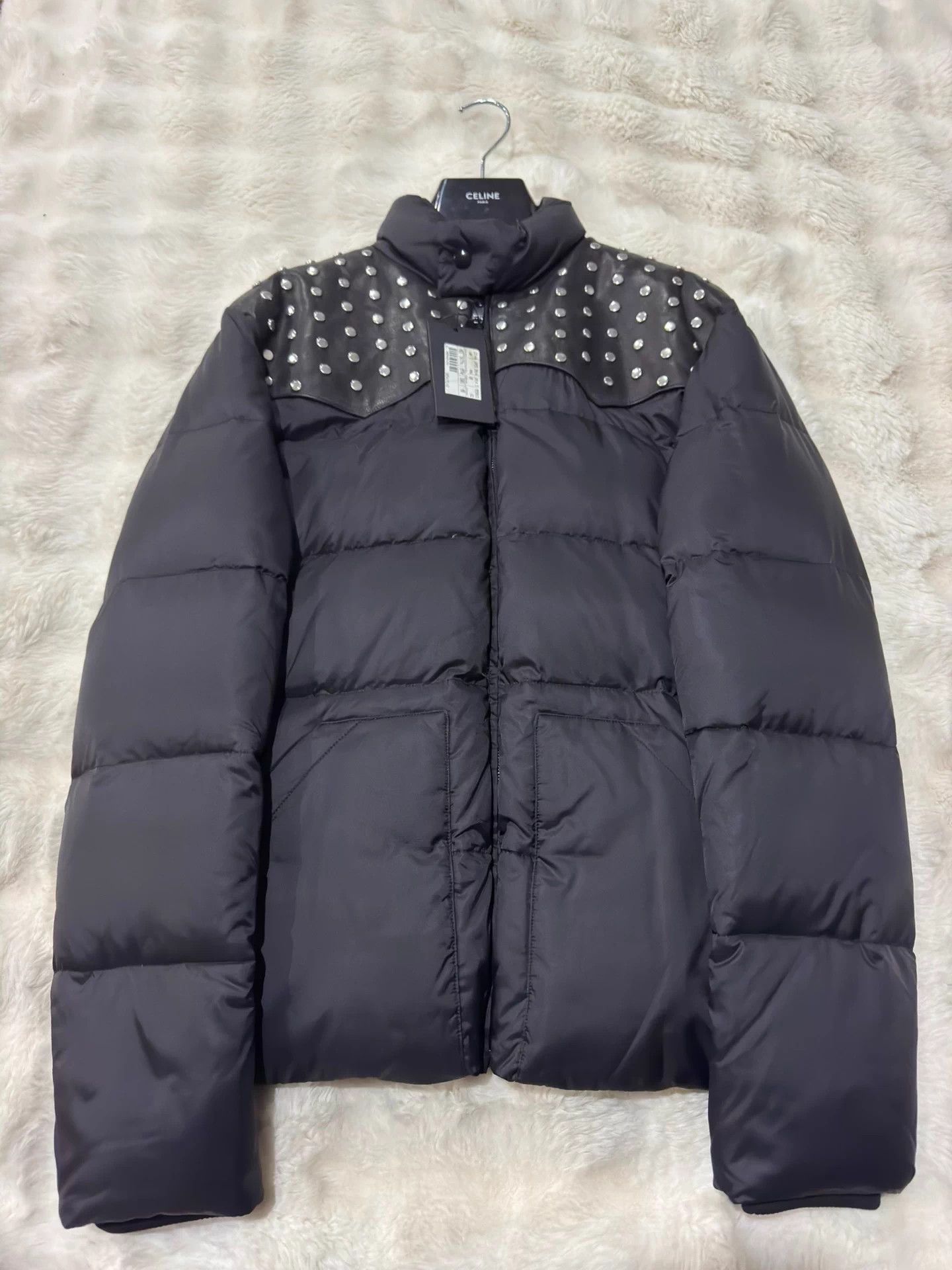 Saint Laurent Paris Saint Laurent 14 Rivet Leather Paneled Down Jacket 50 Rare Size US M / EU 48-50 / 2 - 1 Thumbnail