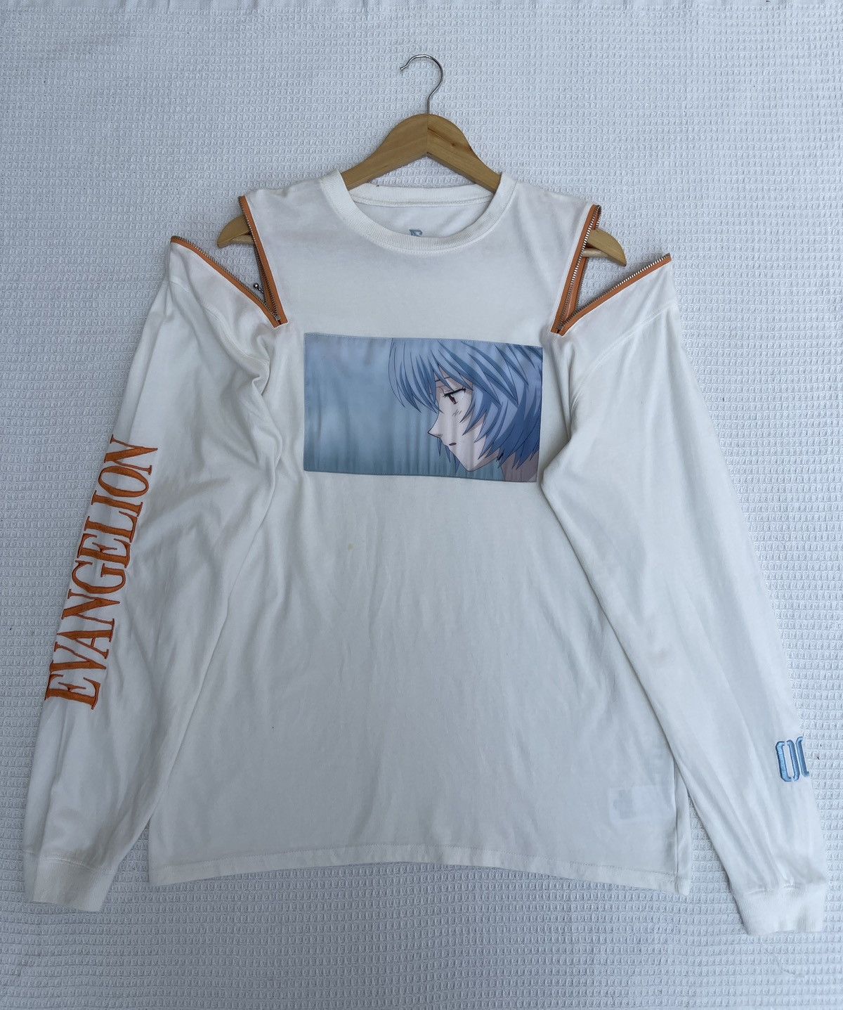 Anime Last Drop🔥Rare🔥Vintage Evangelion Zipper Long Sleeve T-Shirt Size US L / EU 52-54 / 3 - 20 Thumbnail