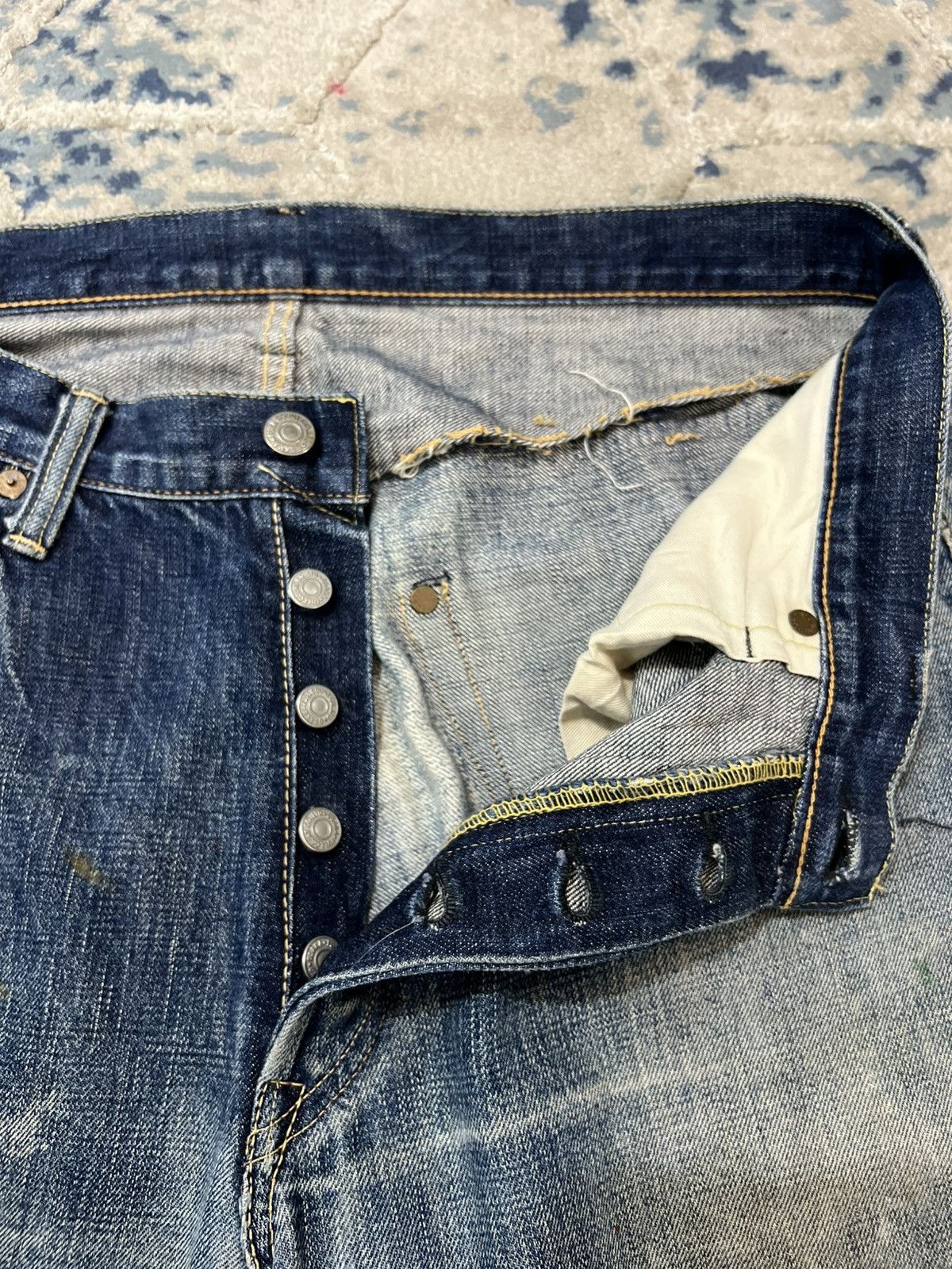 Full Count & Co. Vintage Full Count & Co Selvedge Distressed Jeans Denim Size US 34 / EU 50 - 9 Thumbnail