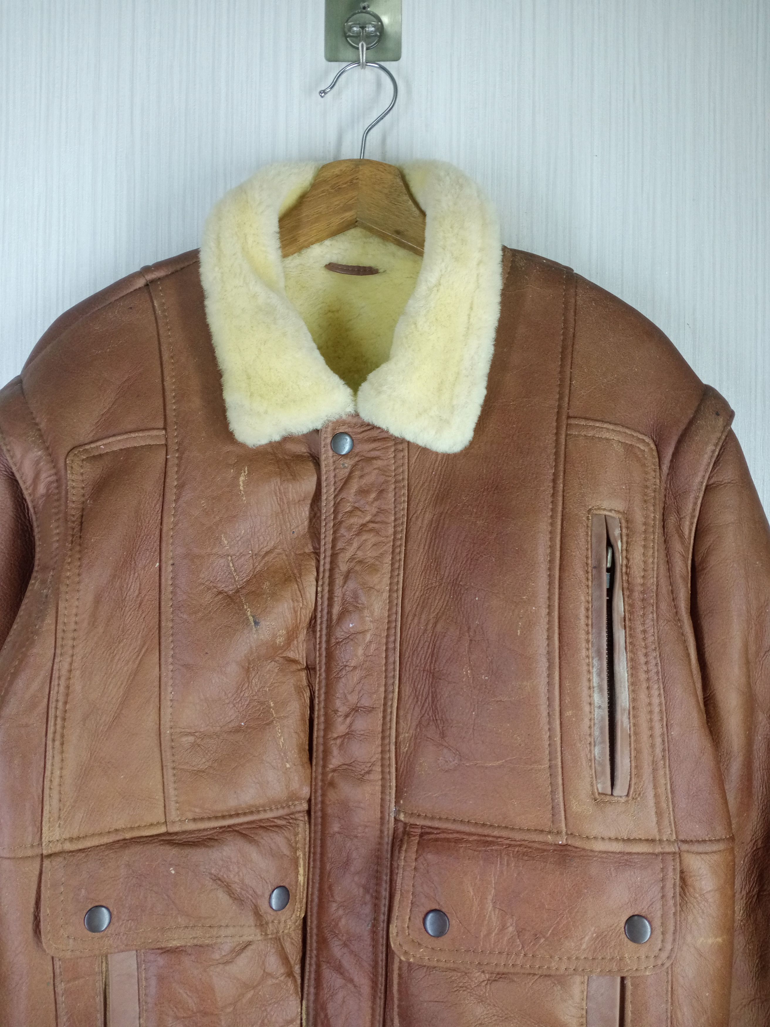 Canterbury of New Zealand Rare Vintage B-3 Canterbury Sheepskin Leather Fur Jacket Size US M / EU 48-50 / 2 - 7 Thumbnail