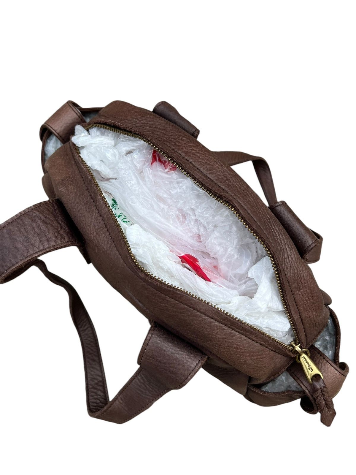 Leather Selvedge Japan Patina Real Leather Cargo Bag Size ONE SIZE - 21 Thumbnail
