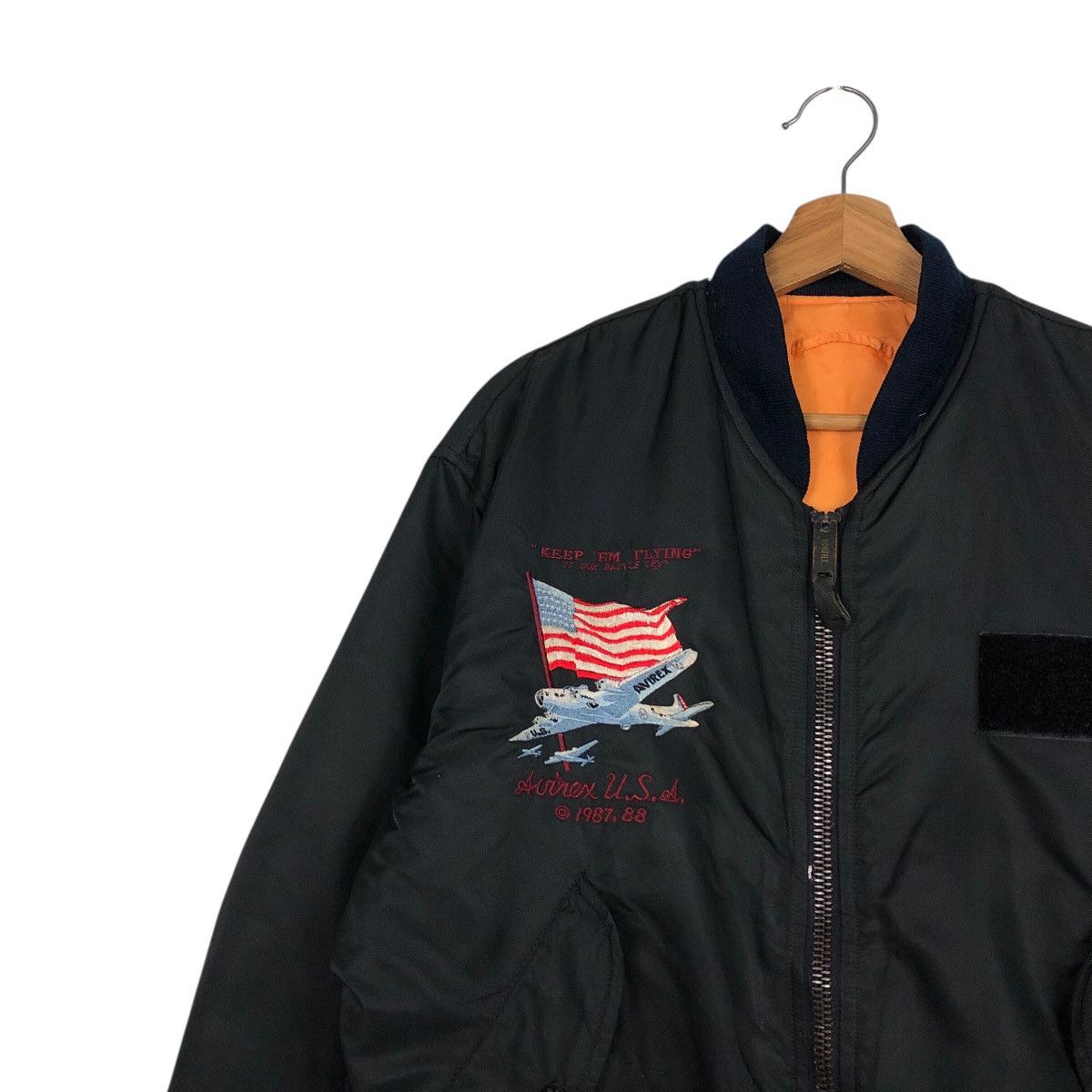Avirex 📌Vintage Ma-1 Bomber Jacket Fly Military Avirex Big Logo Size US XS / EU 42 / 0 - 8 Thumbnail