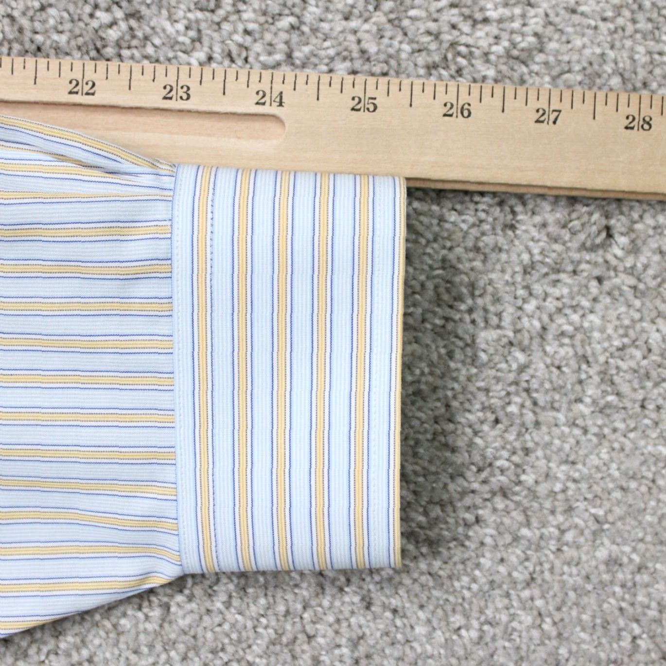 Brooks Brothers Brooks Brothers Shirt Mens 17 1/2 35 Yellow/Blue Regent Non-Iron Supima Cotton Dress Shirt Long Sleeve Button-Down Pattern Striped Modern Classic Mens Size US XXL / EU 58 / 5 - 7 Thumbnail