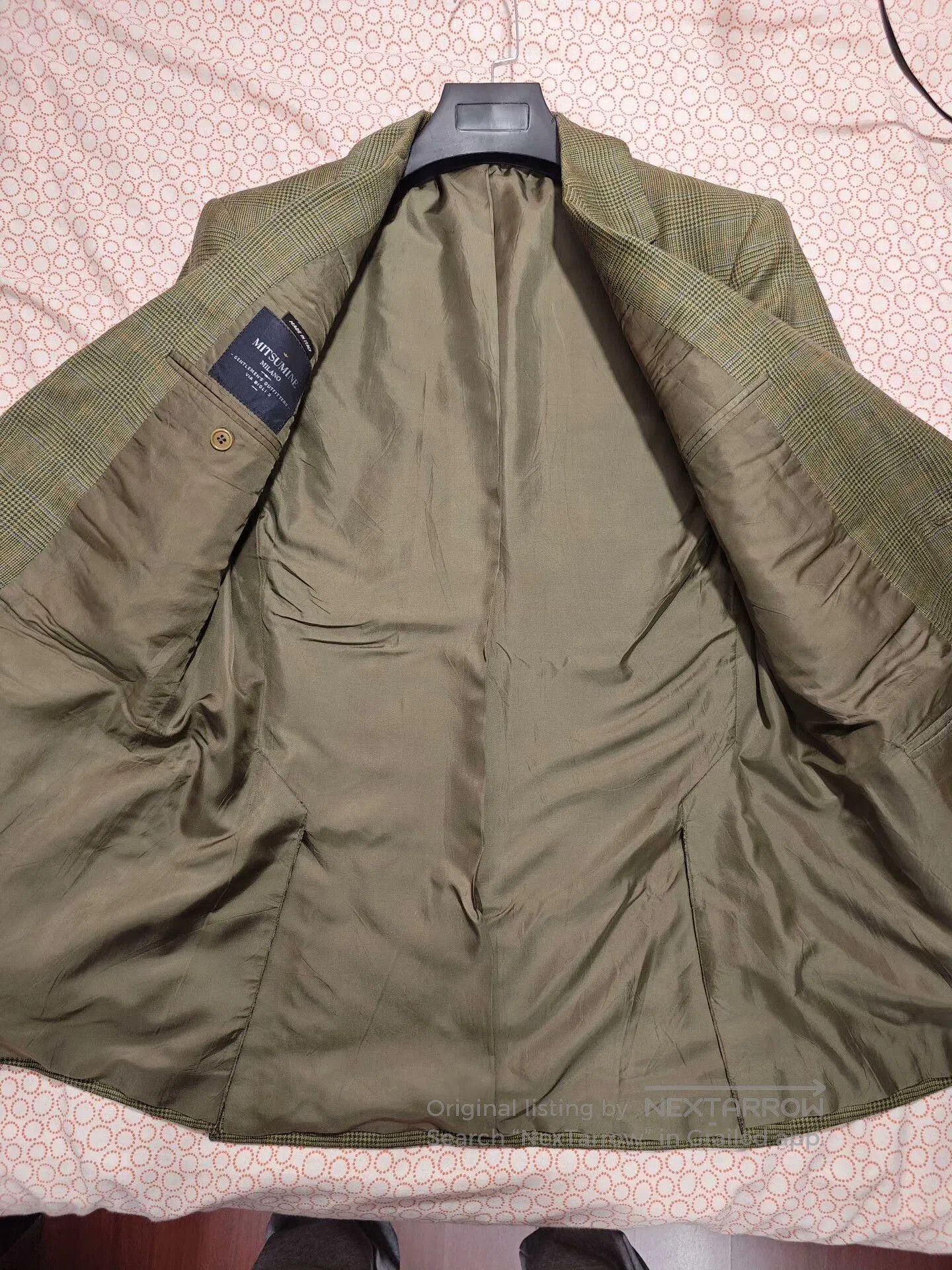Japanese Brand Stylish Green Plaid Wool-Cashmere Blazer. Size US M / EU 48-50 / 2 - 6 Thumbnail