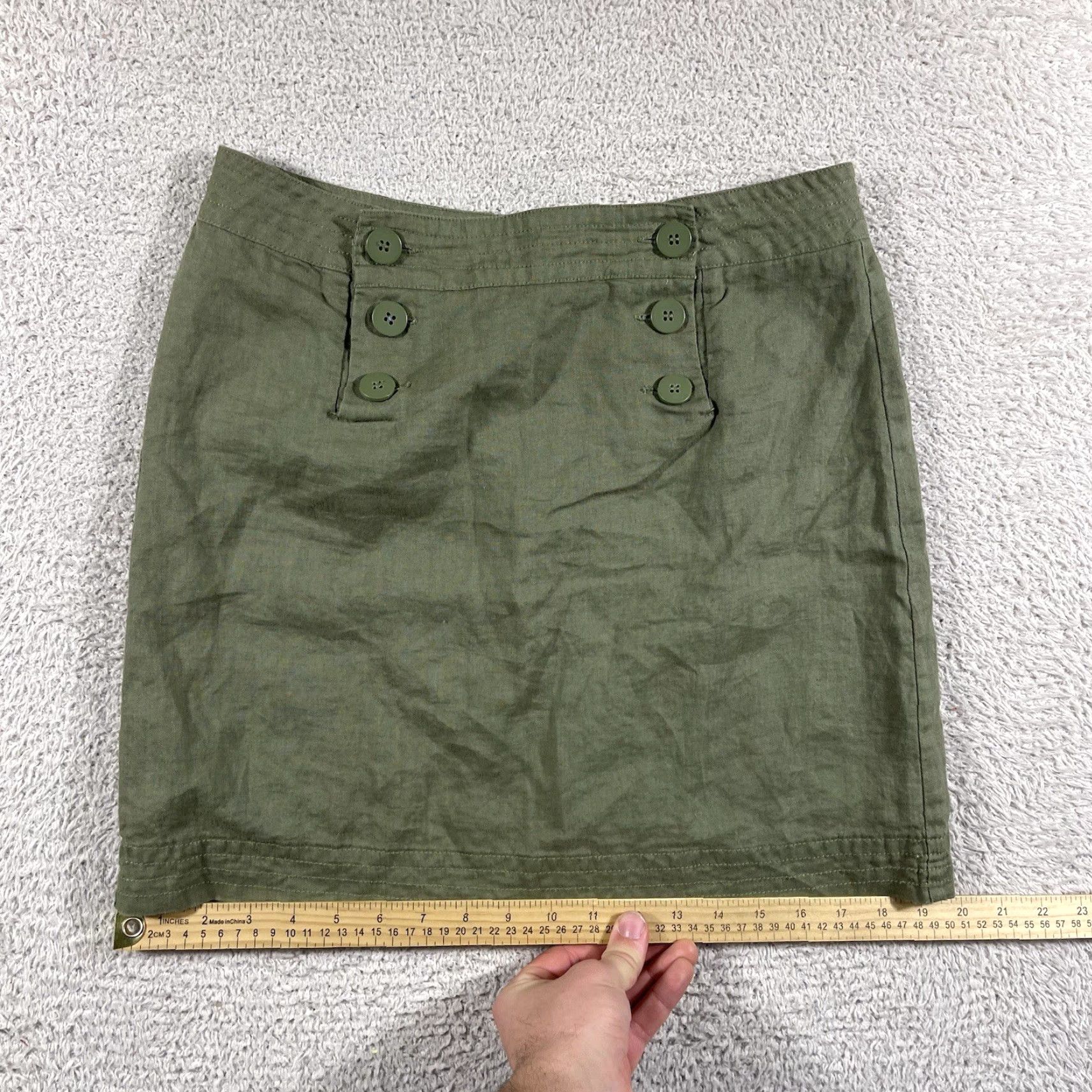 Vintage VINTAGE MAX Studio 100% Linen Skirt Women’s 4 Army Green A Line Mini Skirt Y2K Sailor Skirt Womens Mens? Size 27" / US 4 / IT 40 - 7 Thumbnail