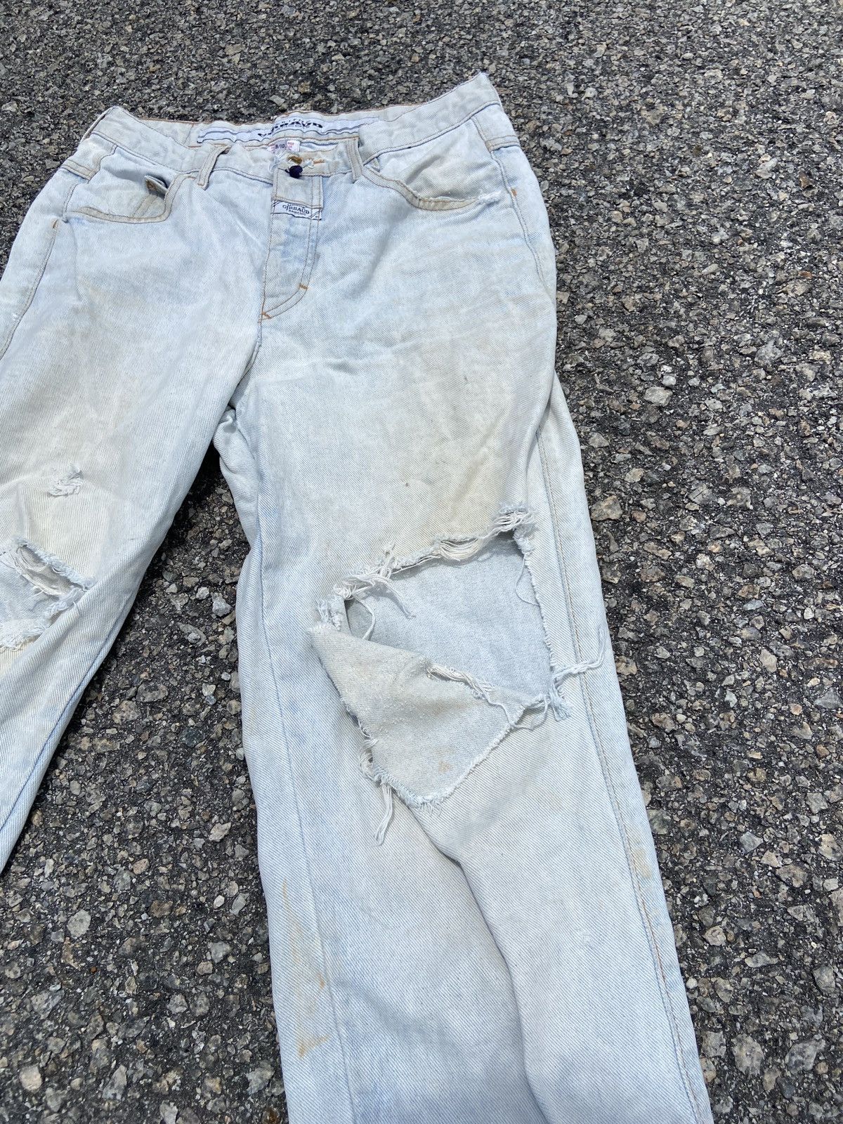 Marithe + Francois Girbaud × Vintage Distressed Marithe Francois Girboud Denim Size US 30 / EU 46 - 3 Thumbnail
