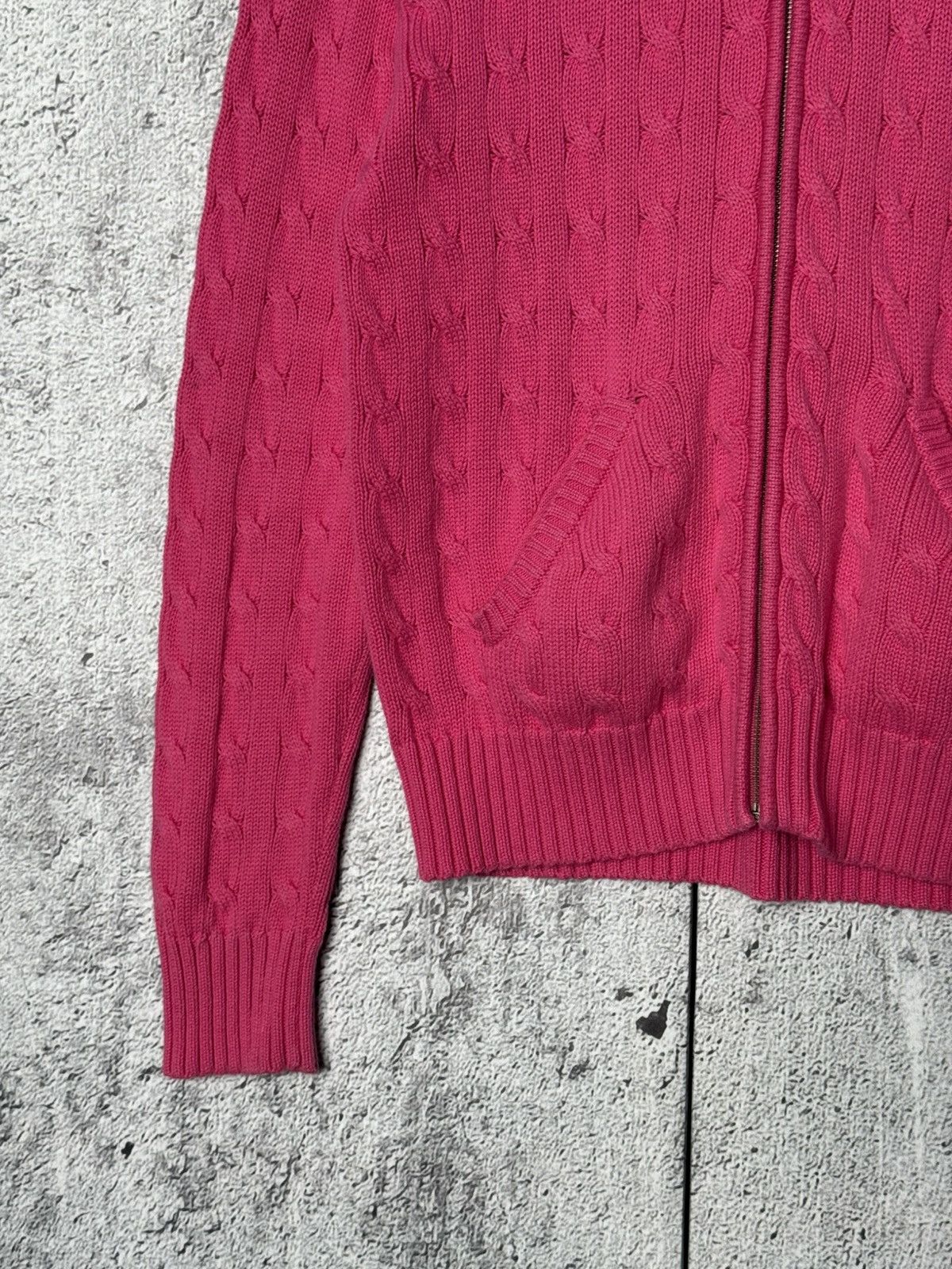 Polo Ralph Lauren Vintage Polo Ralph Lauren Sport Cable Knit Full Zip Hoodie Size L / US 10 / IT 46 - 6 Thumbnail