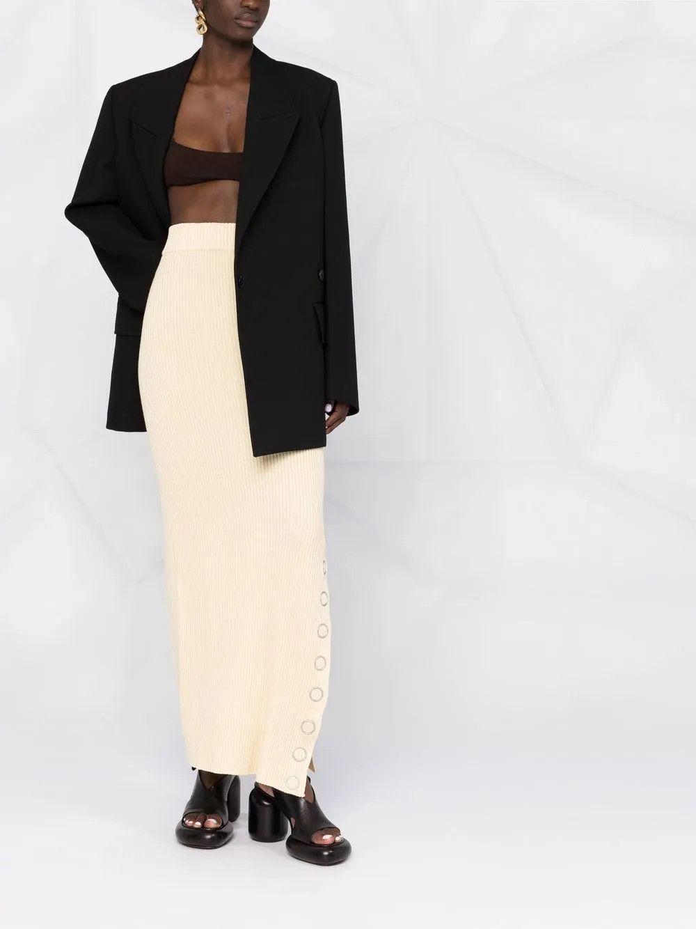 Jil Sander o1y1025 Maxi Skirt in Sand Size 26" / US 2 / IT 38 - 5 Thumbnail