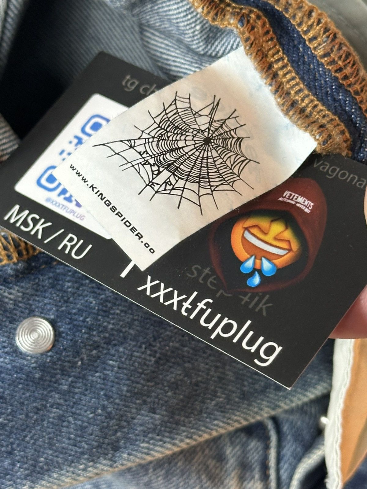 Sp5der Spider Worldwide “Spider” V3 Indigo Denim Jeans Size US 32 / EU 48 - 13 Thumbnail