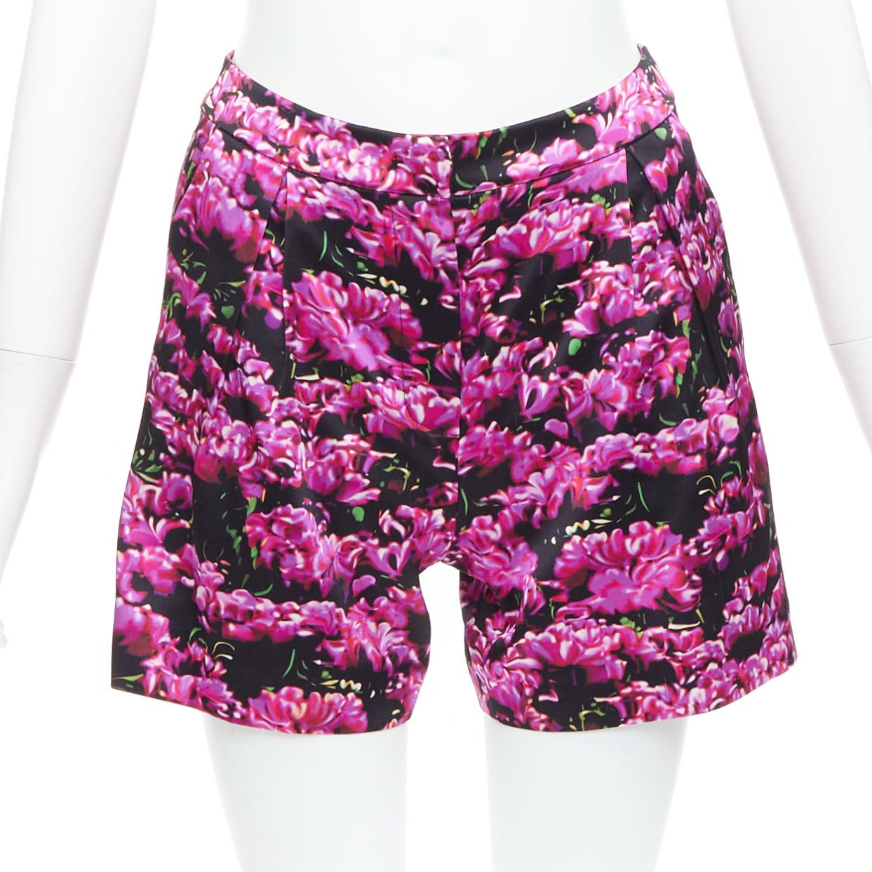 Mary Katrantzou MARY KATRANTZOU 100% silk photographic floral print high waisted shorts UK6 XS Size 26" / US 2 / IT 38 - 1 Thumbnail