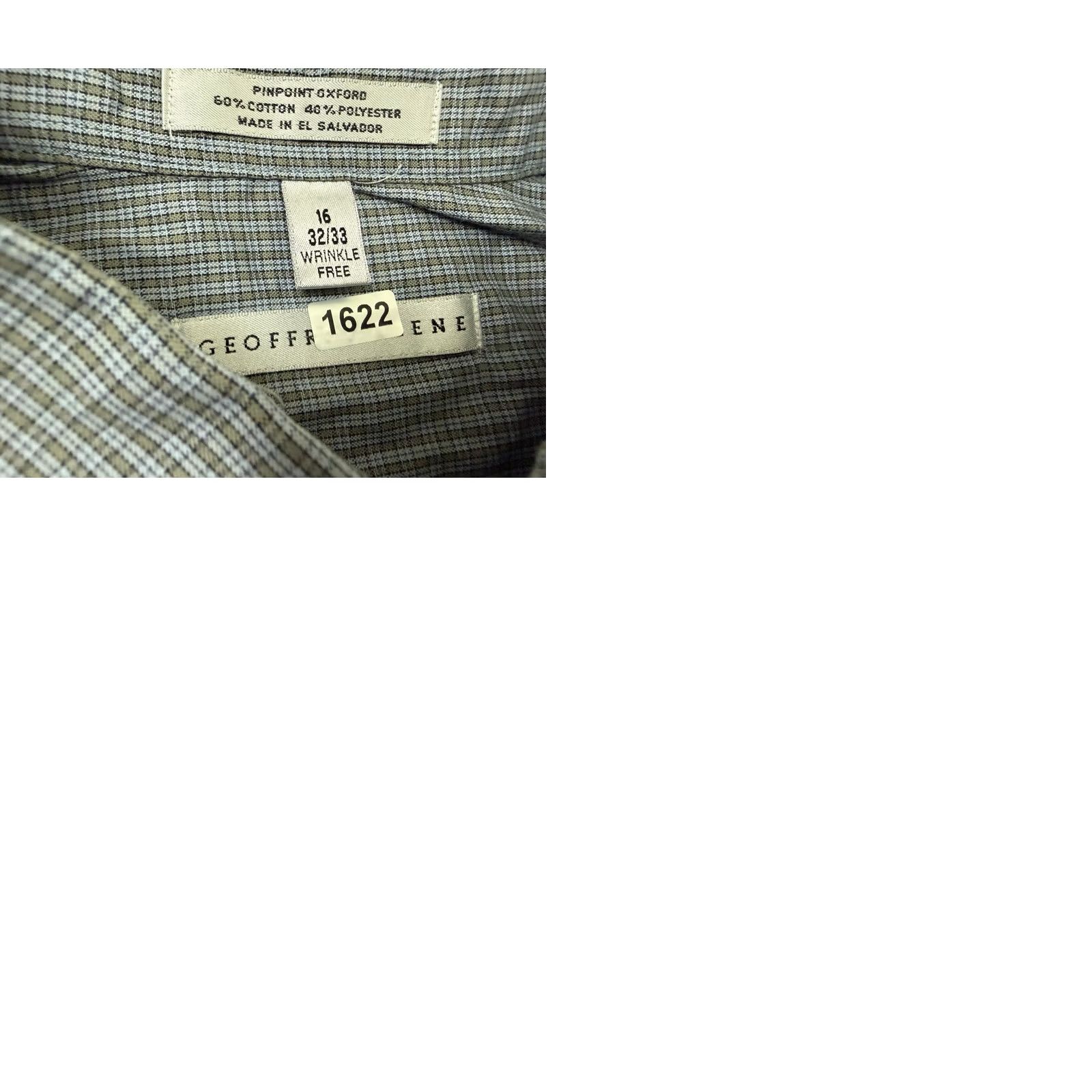 Geoffrey Beene VINTAGE Geoffrey Beene Dress Shirt Men L Blue Plaid 16 32 33 Wrinkle Resistant Button-Down Collar Mens Size 42R - 10 Thumbnail