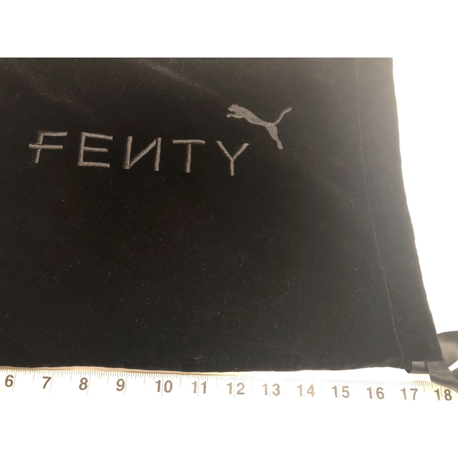 Puma PUMA x Fenty Black Velvet Dust Bag Makeup Sporty Bag Womens Medium Velvet Satin Handle Black Logo Dust Bag Size ONE SIZE - 6 Thumbnail