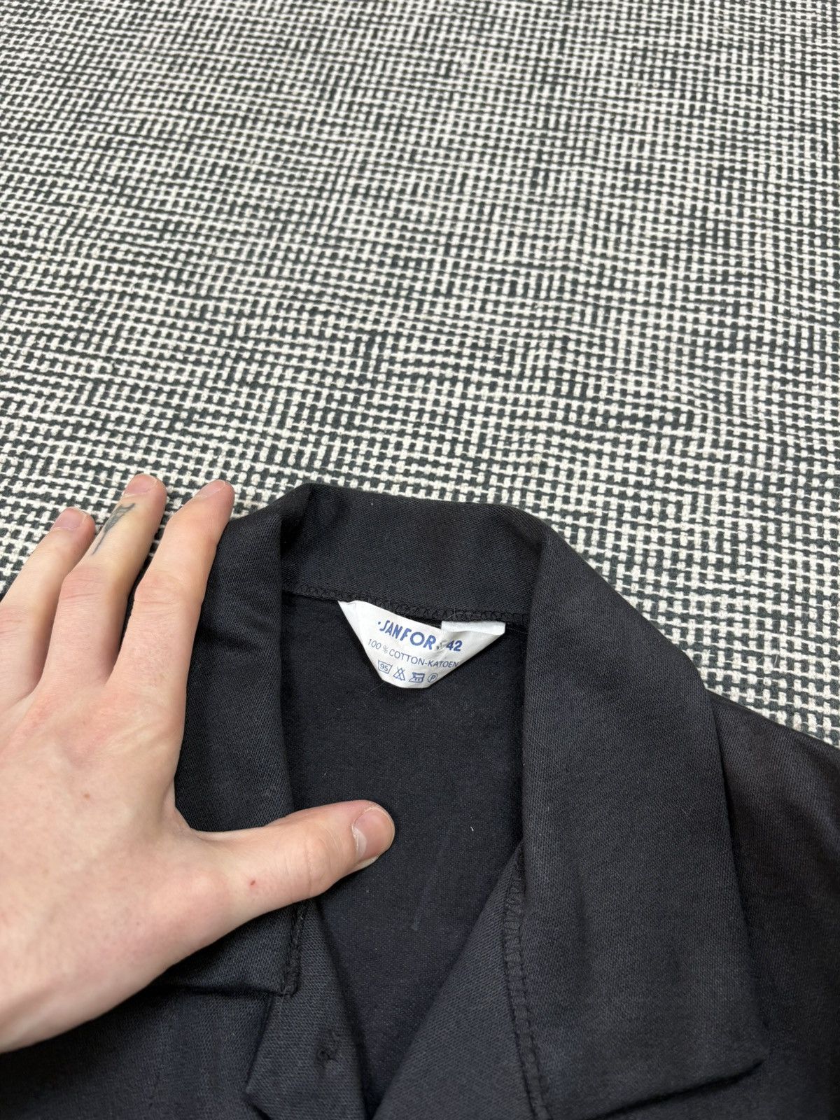 Vintage black moleskin French chore coat jacket work utility 70s/80s Size US S / EU 44-46 / 1 - 5 Thumbnail